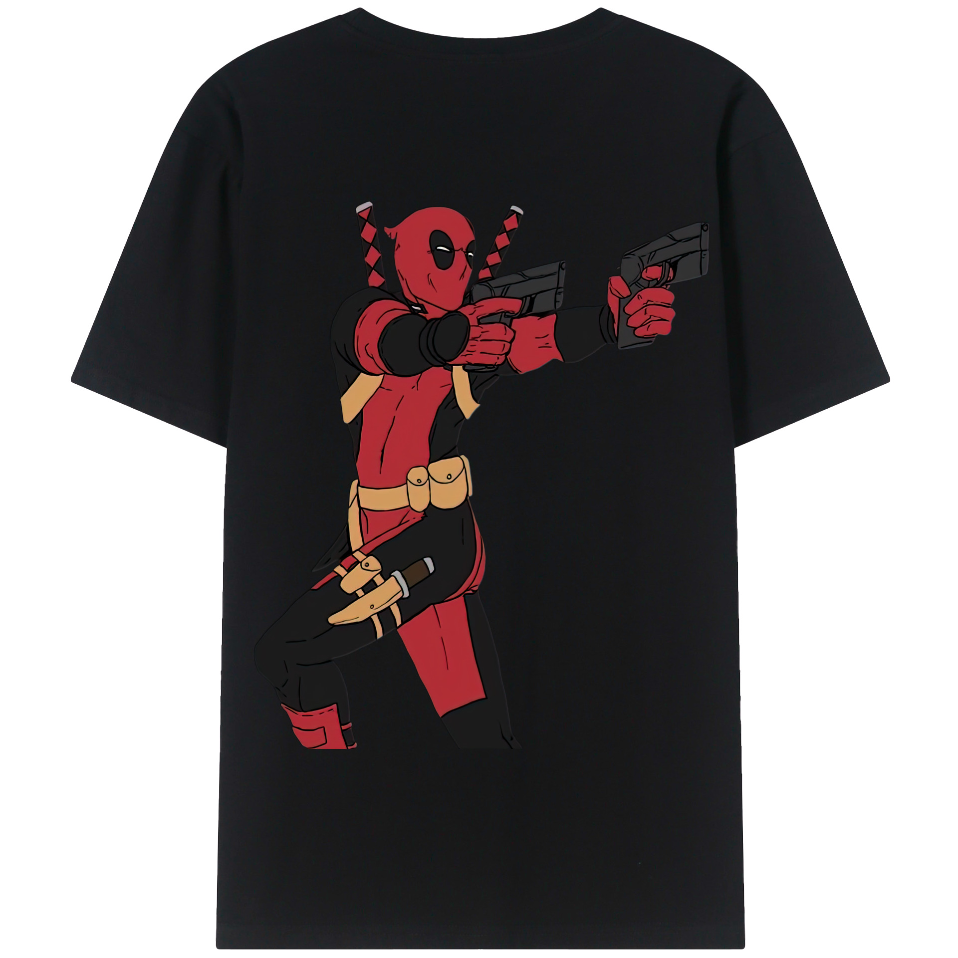 （画像用） Deadpool デッドプール 綿100％半袖Tシャツ（背面プリント）