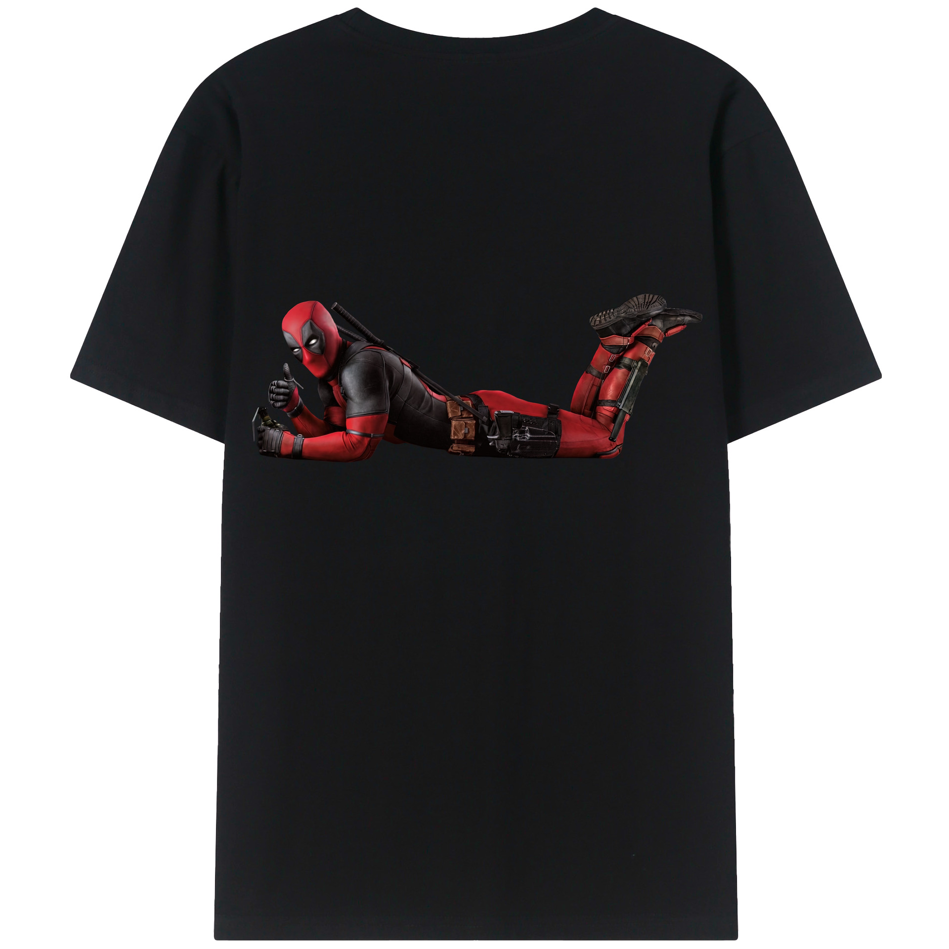（画像用） Deadpool デッドプール 綿100％半袖Tシャツ（背面プリント）