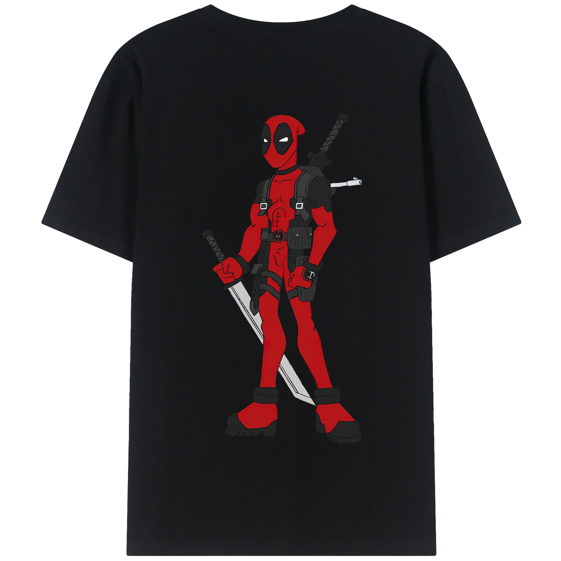 （画像用） Deadpool デッドプール 綿100％半袖Tシャツ（背面プリント）