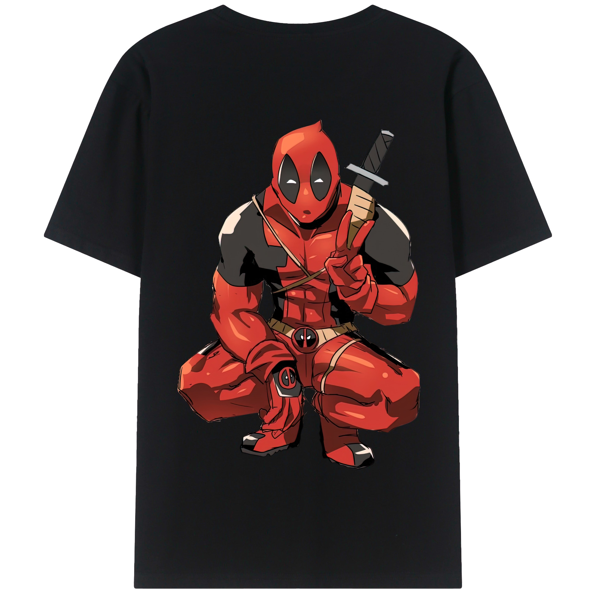 （画像用） Deadpool デッドプール 綿100％半袖Tシャツ（背面プリント）