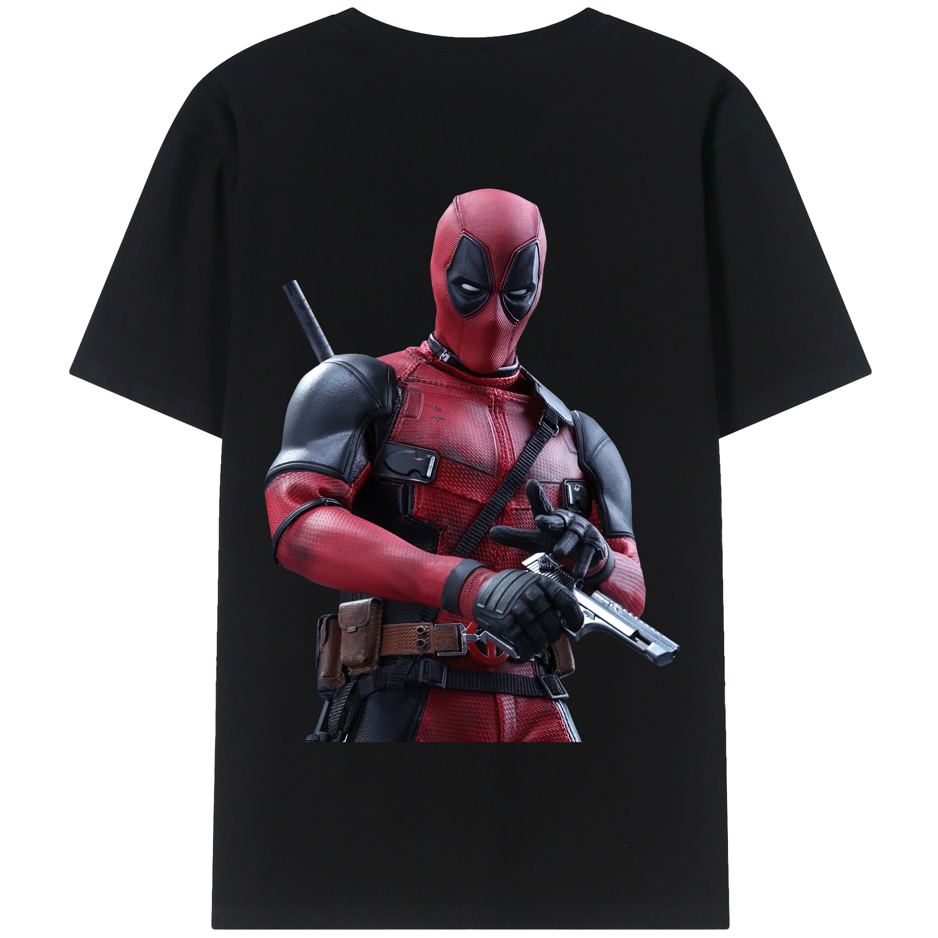 （画像用） Deadpool デッドプール 綿100％半袖Tシャツ（背面プリント）