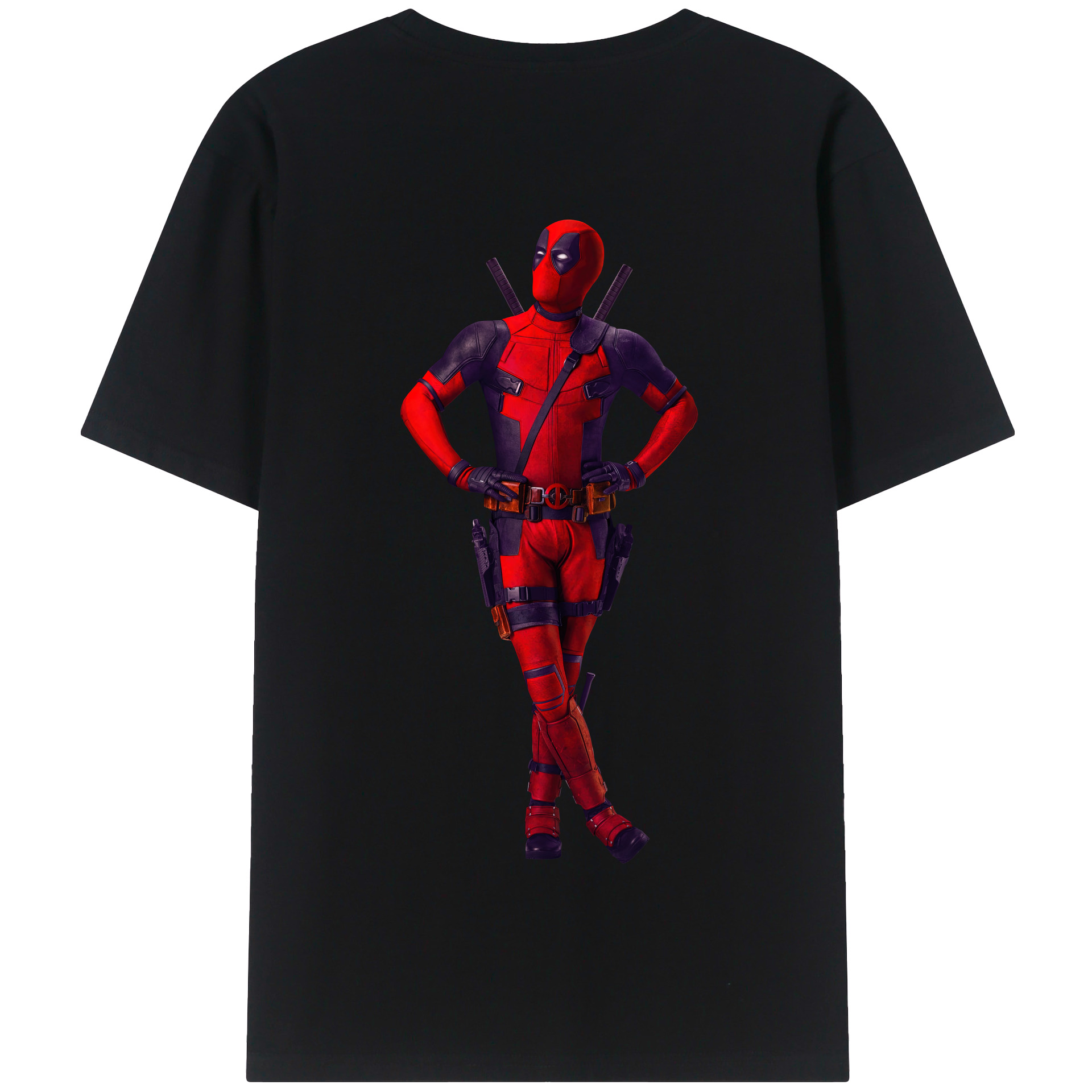 （画像用） Deadpool デッドプール 綿100％半袖Tシャツ（背面プリント）