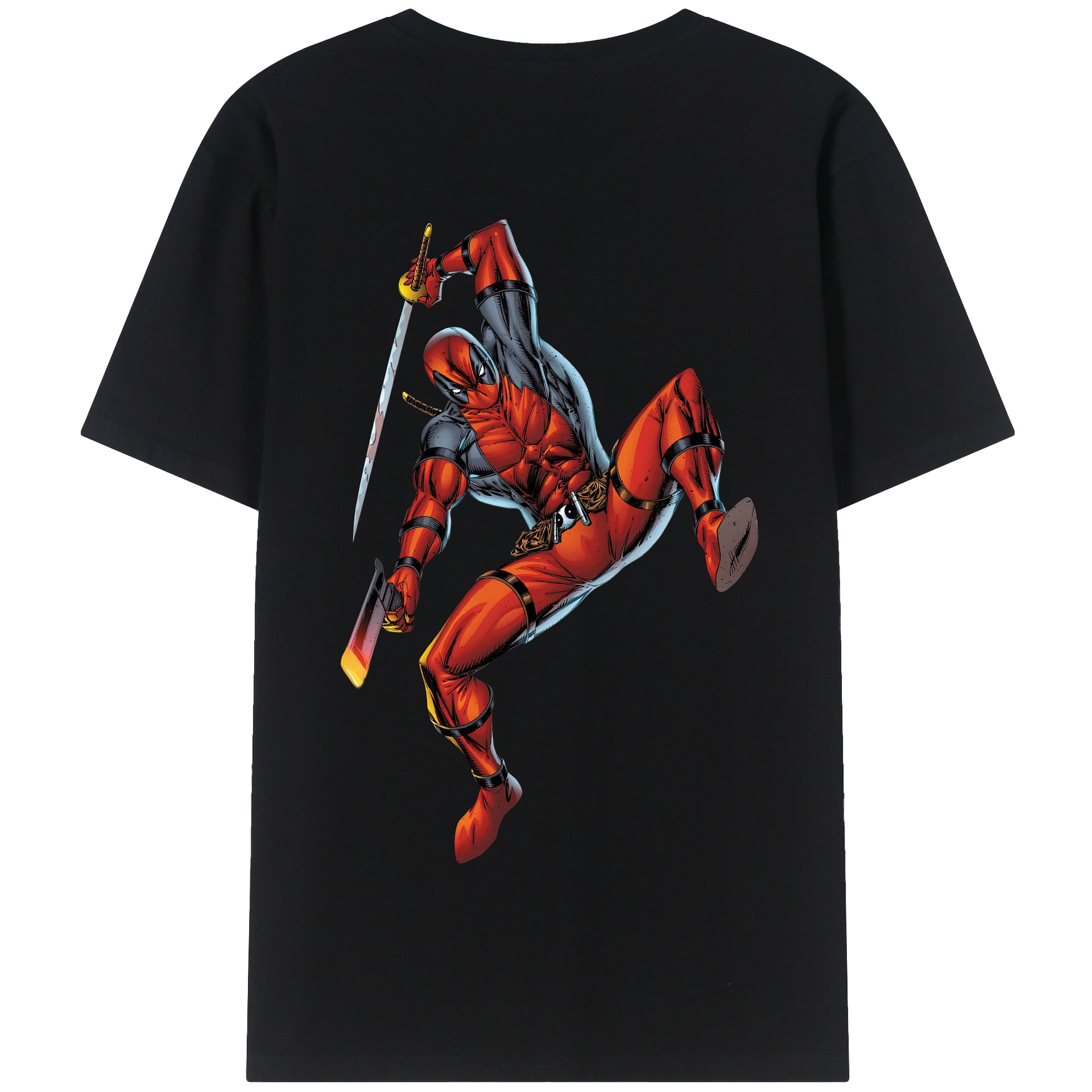 （画像用） Deadpool デッドプール 綿100％半袖Tシャツ（背面プリント）