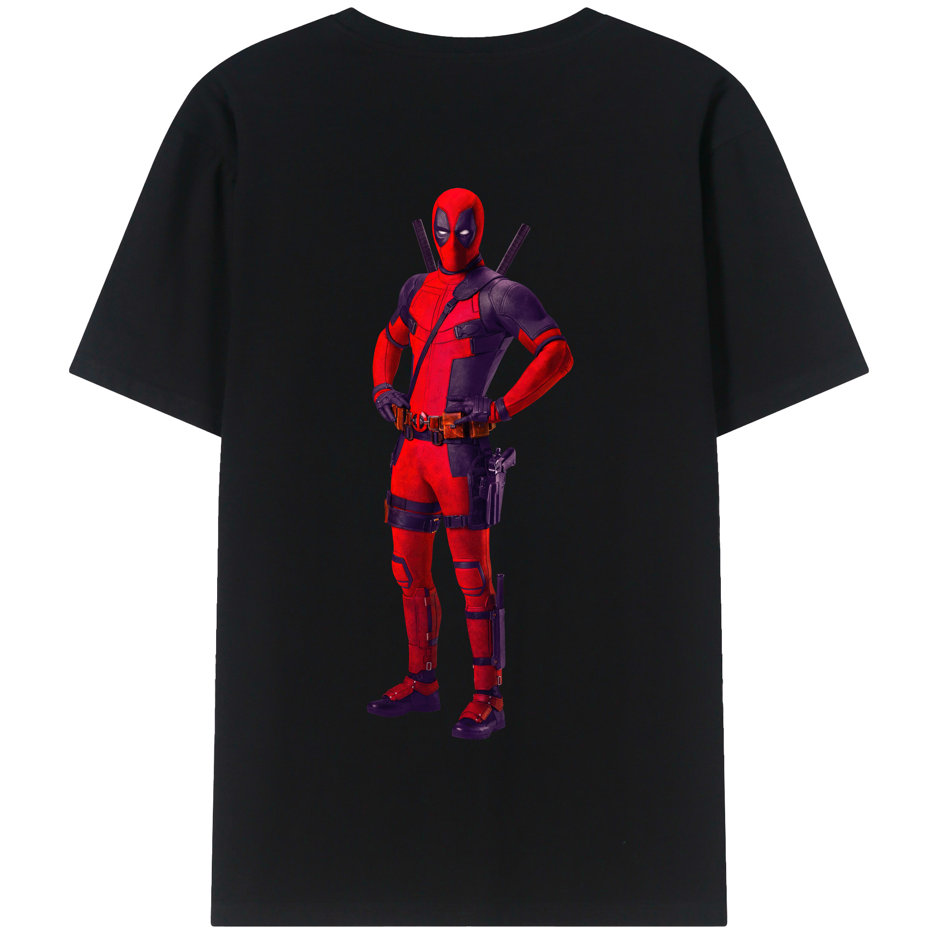 （画像用） Deadpool デッドプール 綿100％半袖Tシャツ（背面プリント）