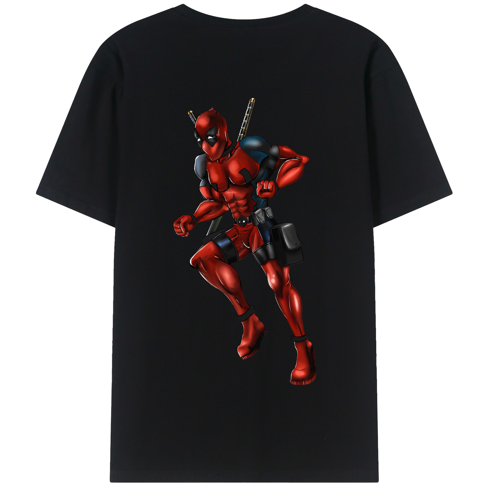 （画像用） Deadpool デッドプール 綿100％半袖Tシャツ（背面プリント）