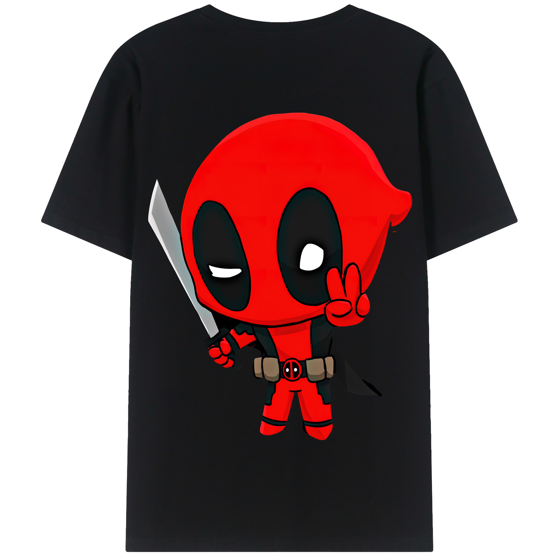 （画像用） Deadpool デッドプール 綿100％半袖Tシャツ（背面プリント）