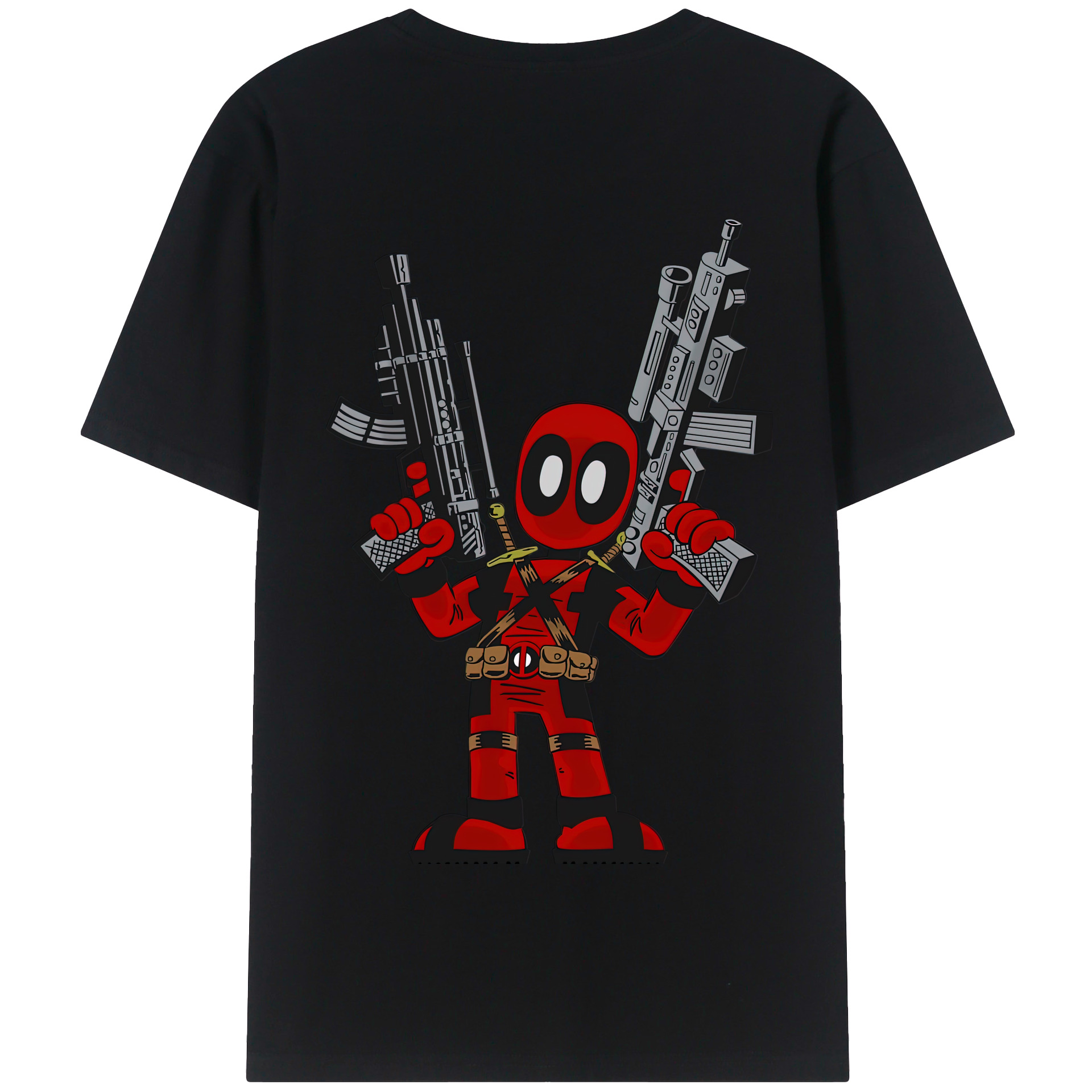 （画像用） Deadpool デッドプール 綿100％半袖Tシャツ（背面プリント）