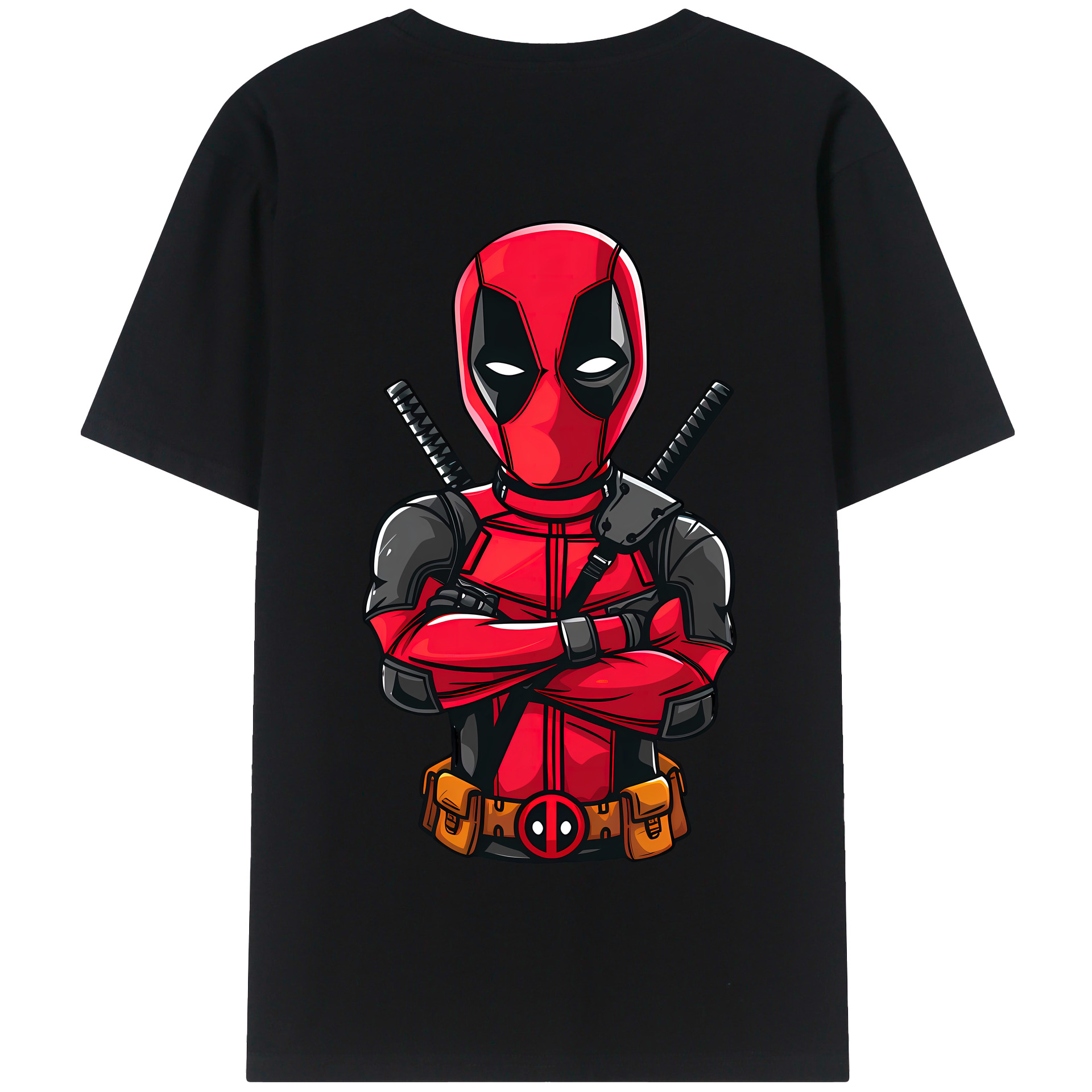 （画像用） Deadpool デッドプール 綿100％半袖Tシャツ（背面プリント）