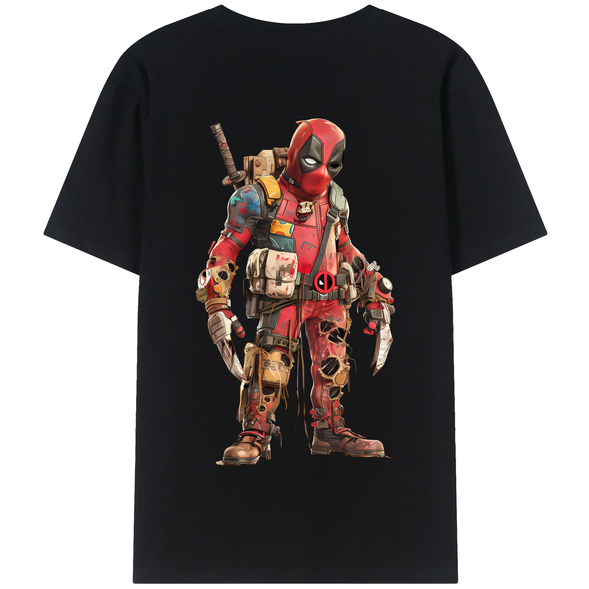 （画像用） Deadpool デッドプール 綿100％半袖Tシャツ（背面プリント）