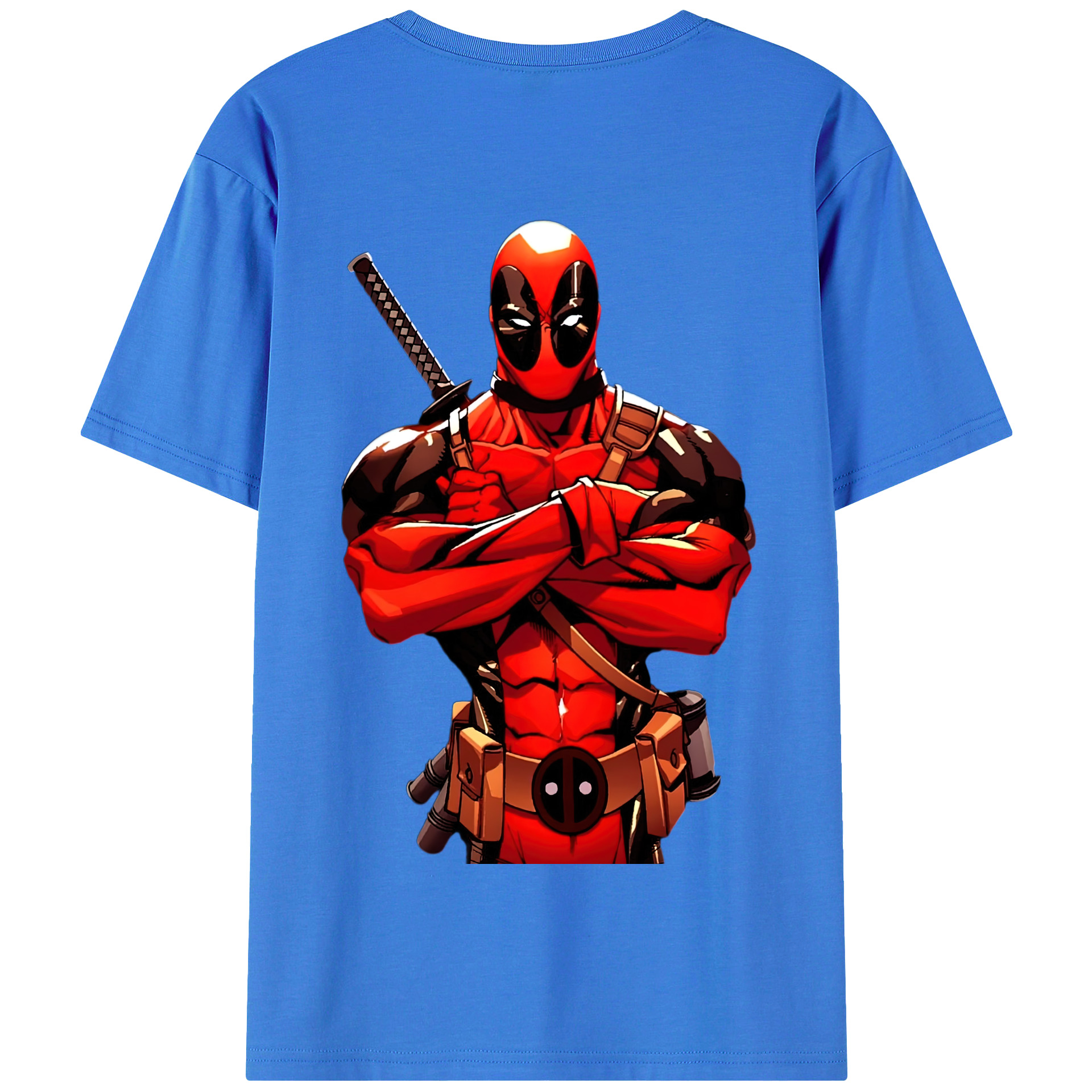 （画像用） Deadpool デッドプール 綿100％半袖Tシャツ（背面プリント）
