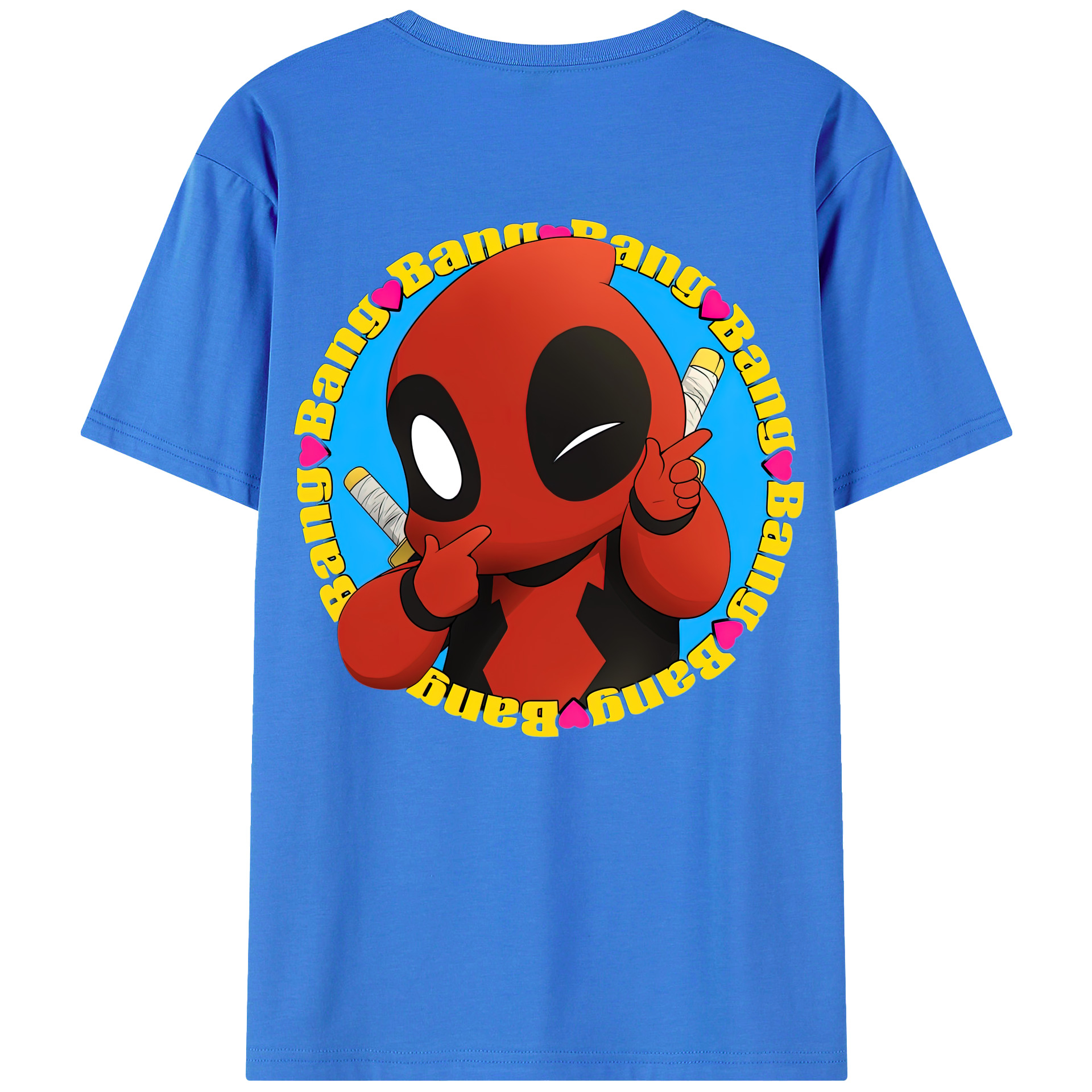 （画像用） Deadpool デッドプール 綿100％半袖Tシャツ（背面プリント）