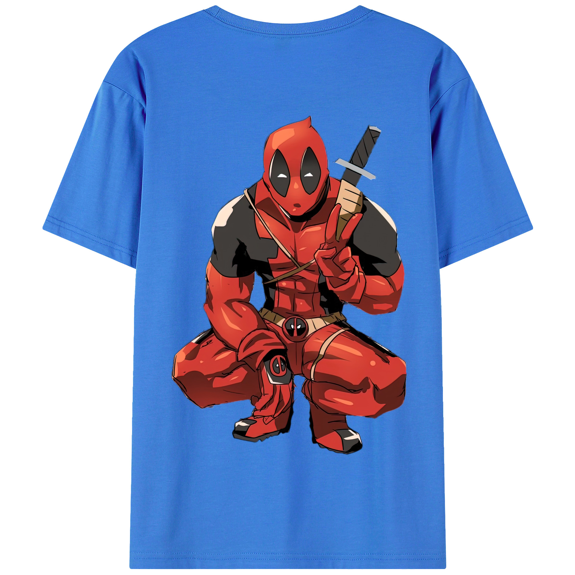（画像用） Deadpool デッドプール 綿100％半袖Tシャツ（背面プリント）