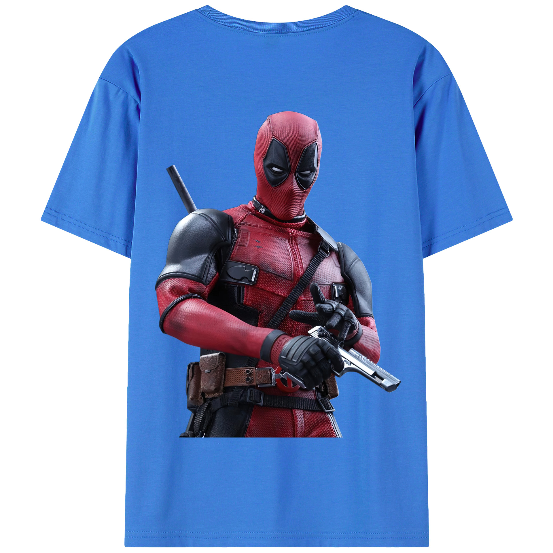 （画像用） Deadpool デッドプール 綿100％半袖Tシャツ（背面プリント）