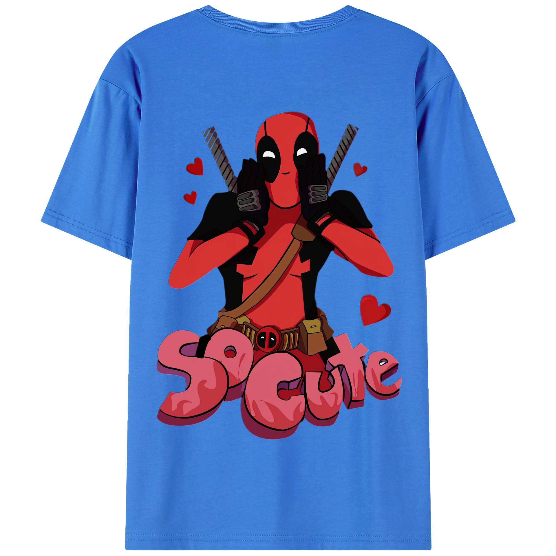 （画像用） Deadpool デッドプール 綿100％半袖Tシャツ（背面プリント）