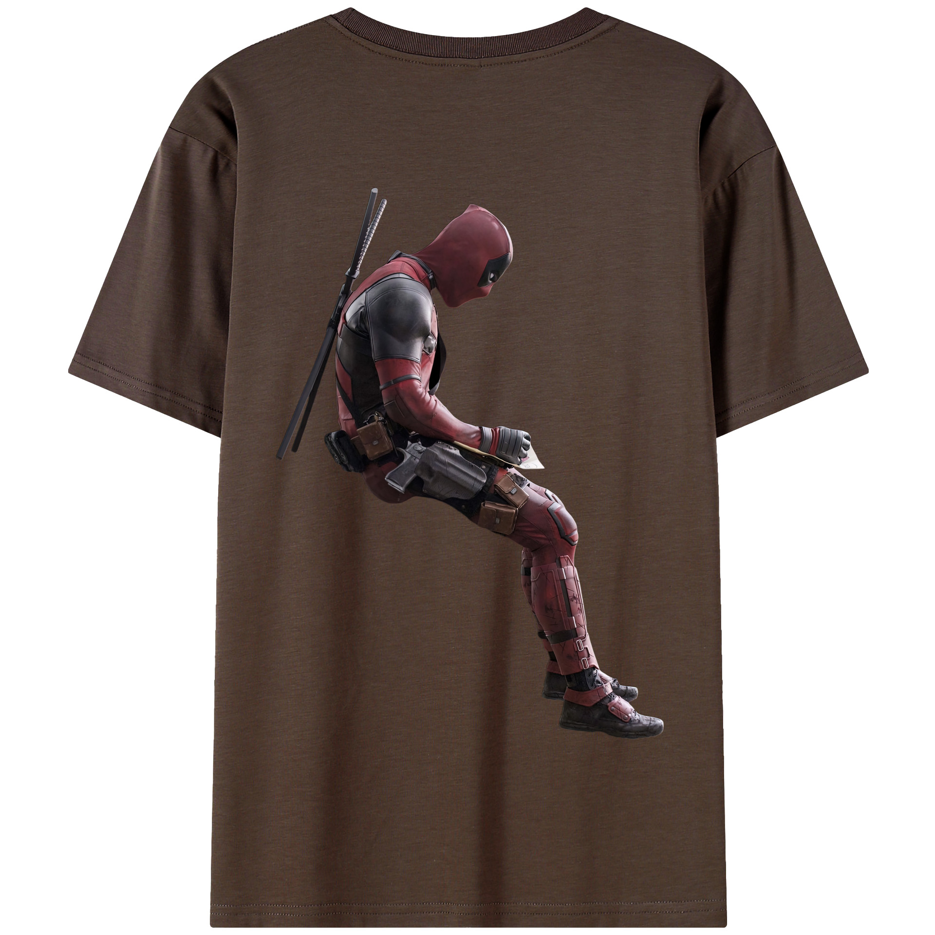 （画像用） Deadpool デッドプール 綿100％半袖Tシャツ（背面プリント）