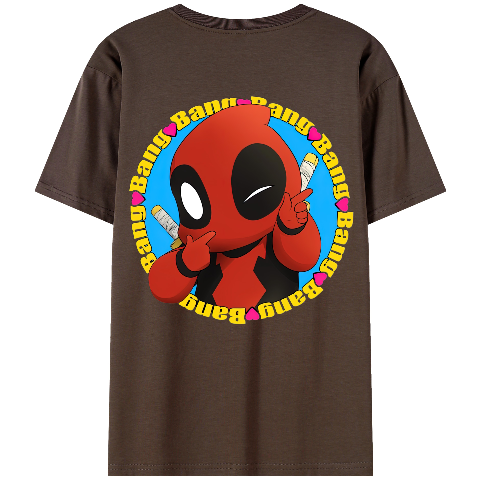 （画像用） Deadpool デッドプール 綿100％半袖Tシャツ（背面プリント）