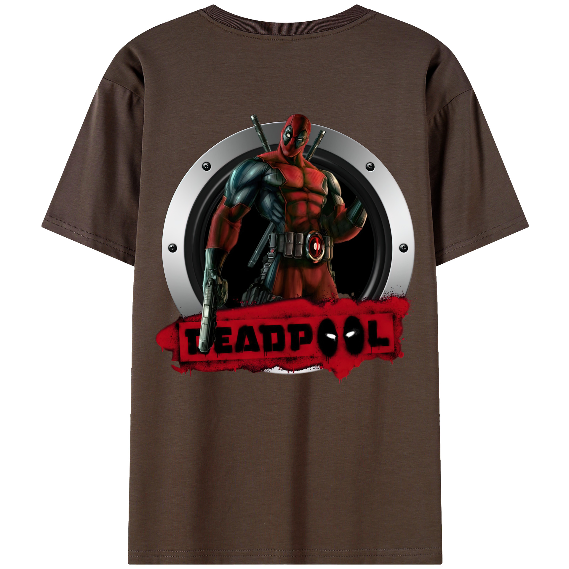 （画像用） Deadpool デッドプール 綿100％半袖Tシャツ（背面プリント）