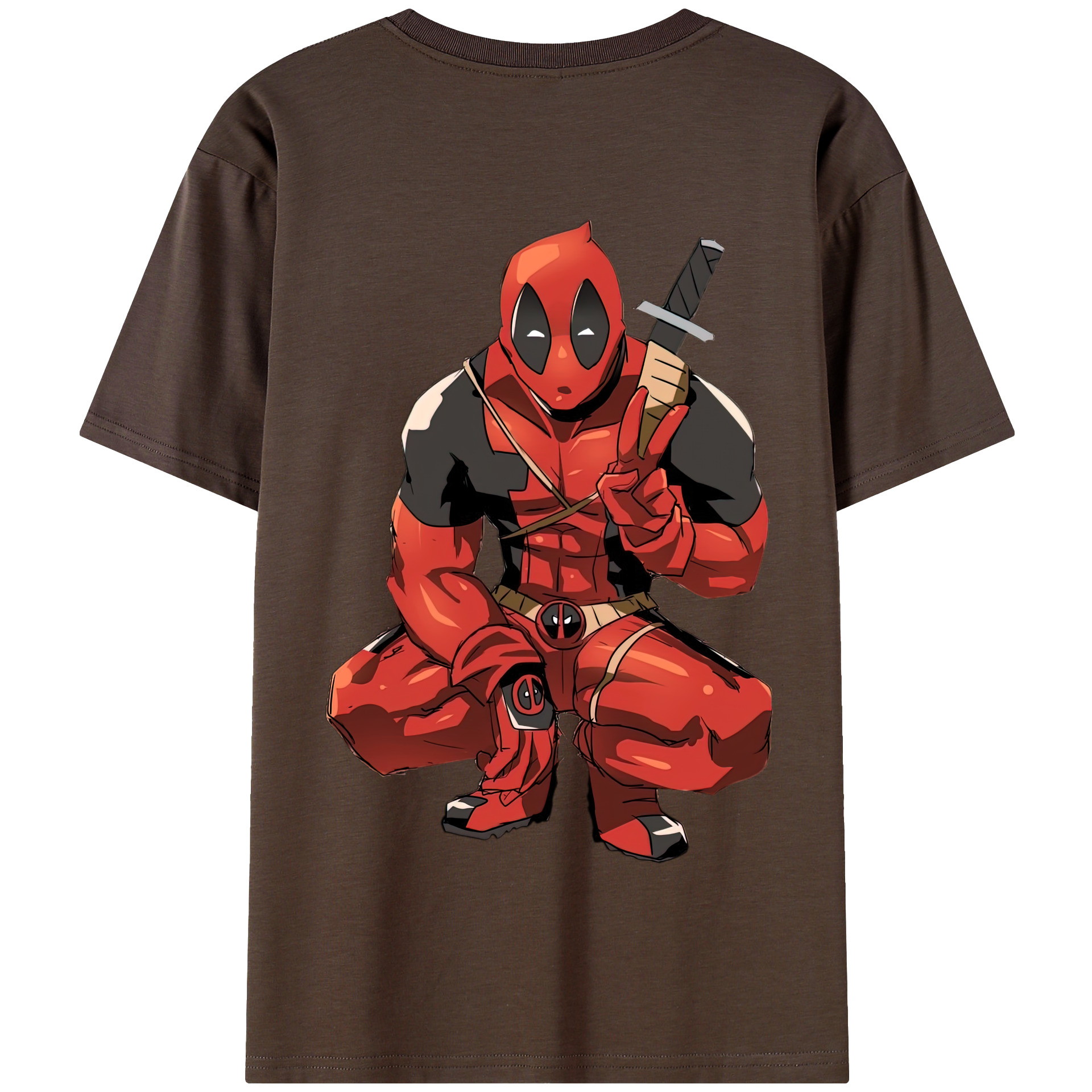 （画像用） Deadpool デッドプール 綿100％半袖Tシャツ（背面プリント）
