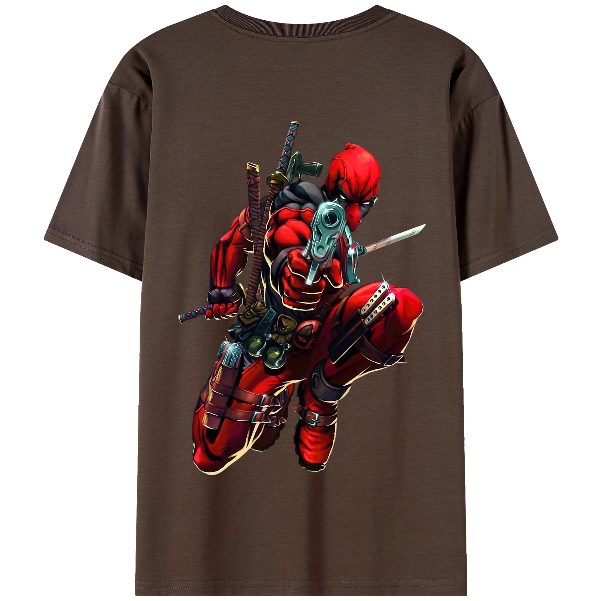 （画像用） Deadpool デッドプール 綿100％半袖Tシャツ（背面プリント）
