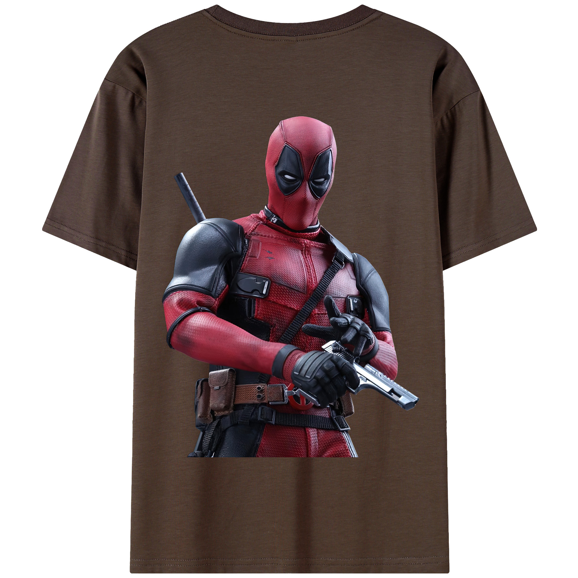 （画像用） Deadpool デッドプール 綿100％半袖Tシャツ（背面プリント）