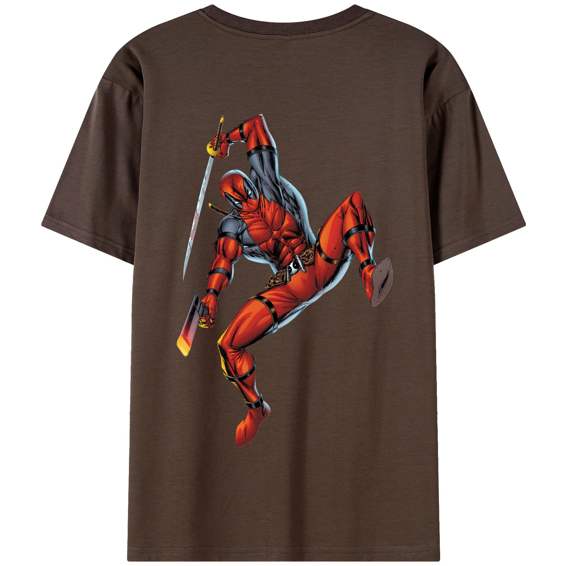 （画像用） Deadpool デッドプール 綿100％半袖Tシャツ（背面プリント）