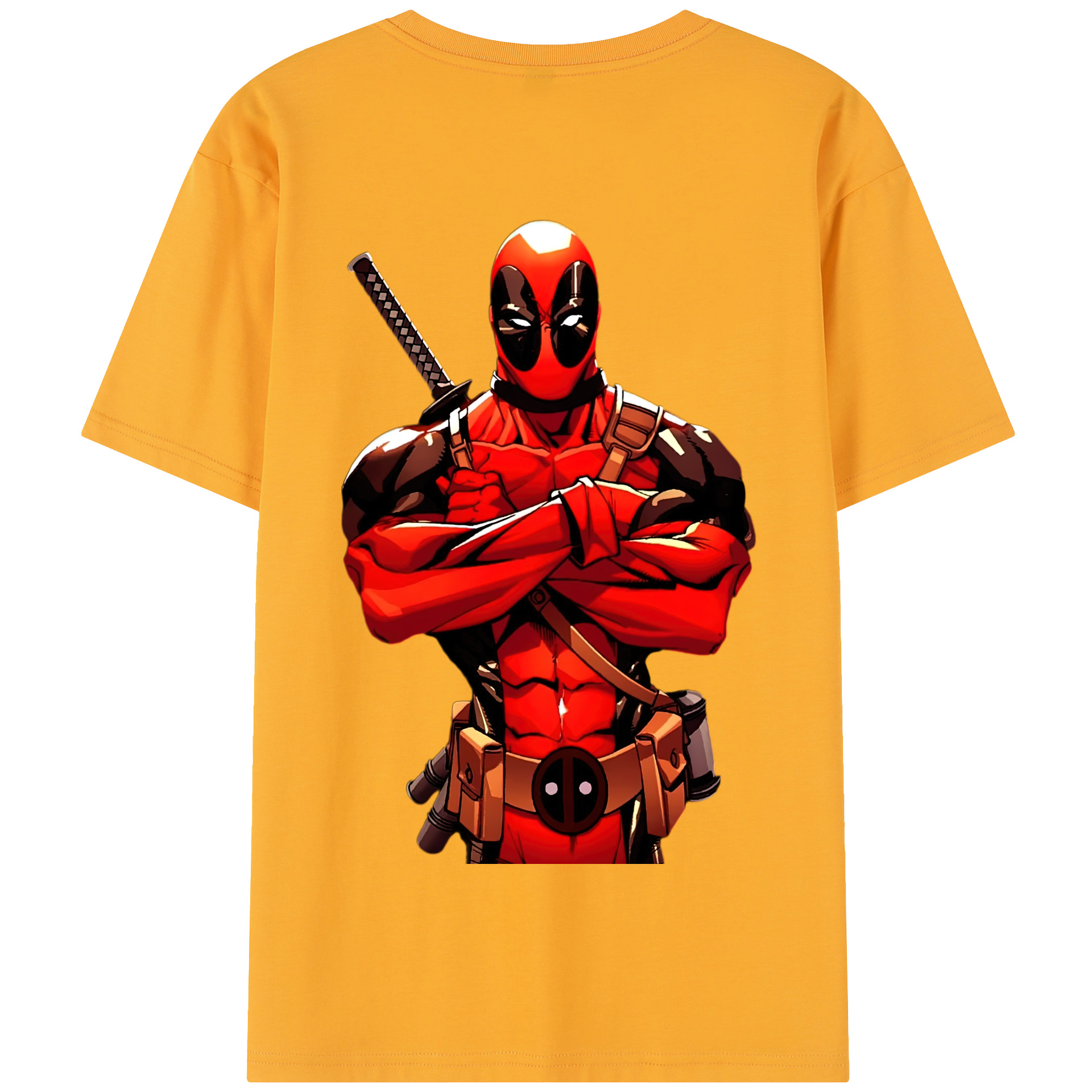 （画像用） Deadpool デッドプール 綿100％半袖Tシャツ（背面プリント）