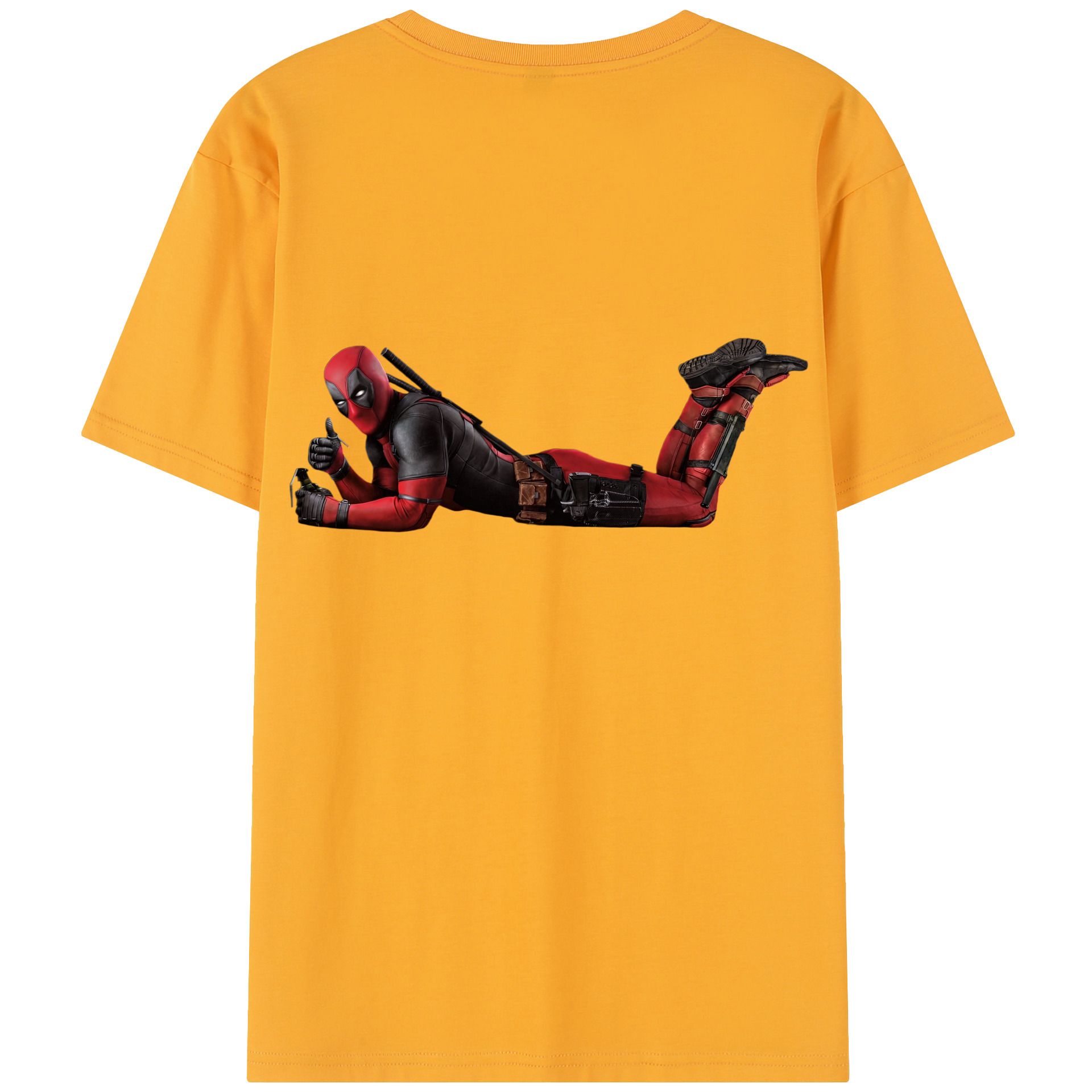 （画像用） Deadpool デッドプール 綿100％半袖Tシャツ（背面プリント）