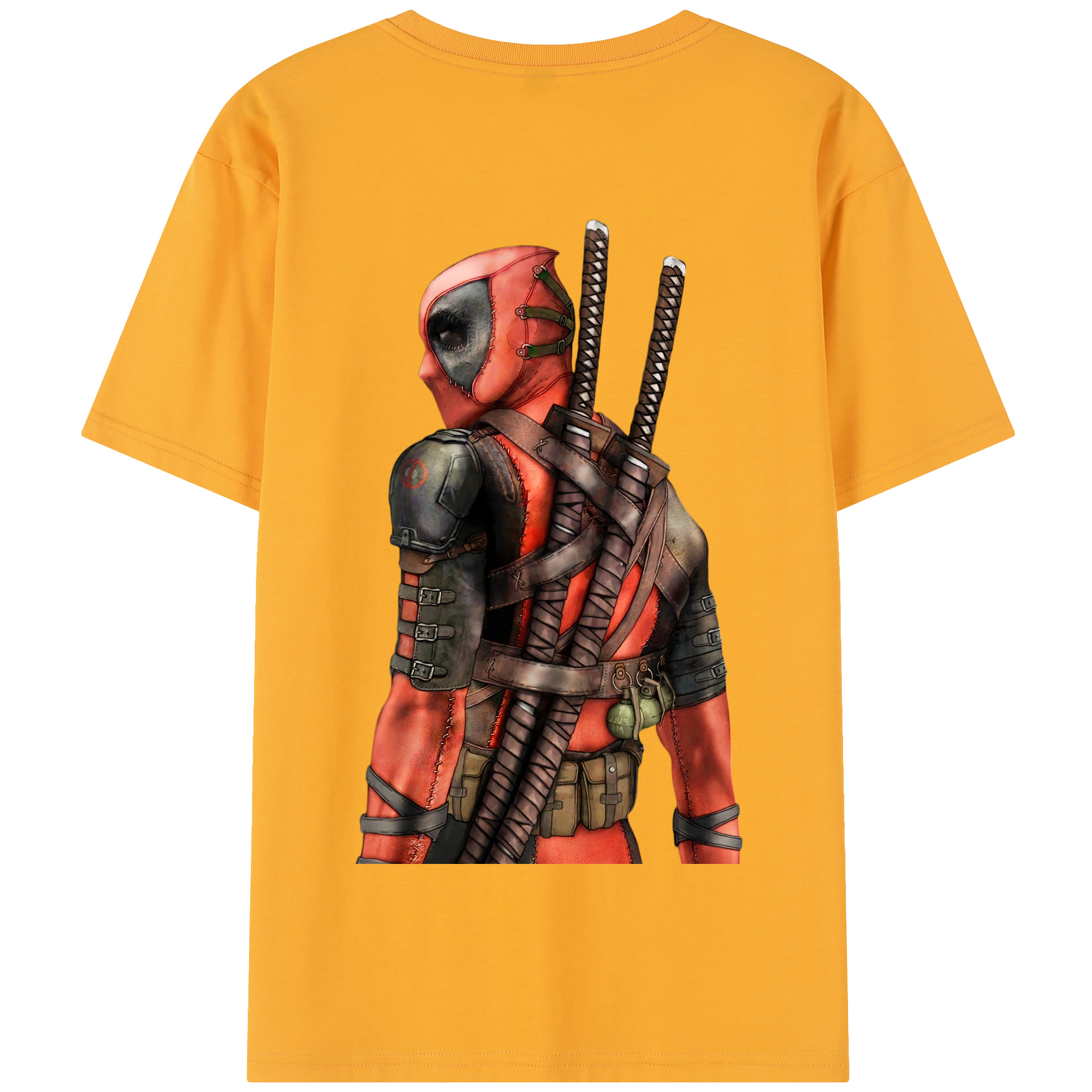 （画像用） Deadpool デッドプール 綿100％半袖Tシャツ（背面プリント）