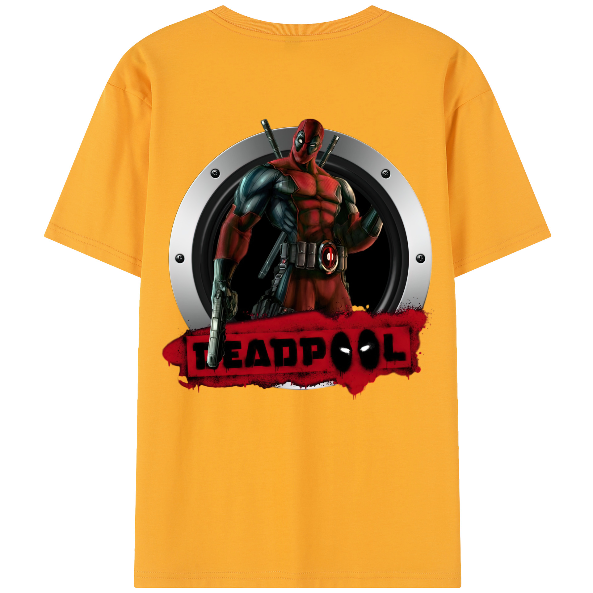 （画像用） Deadpool デッドプール 綿100％半袖Tシャツ（背面プリント）
