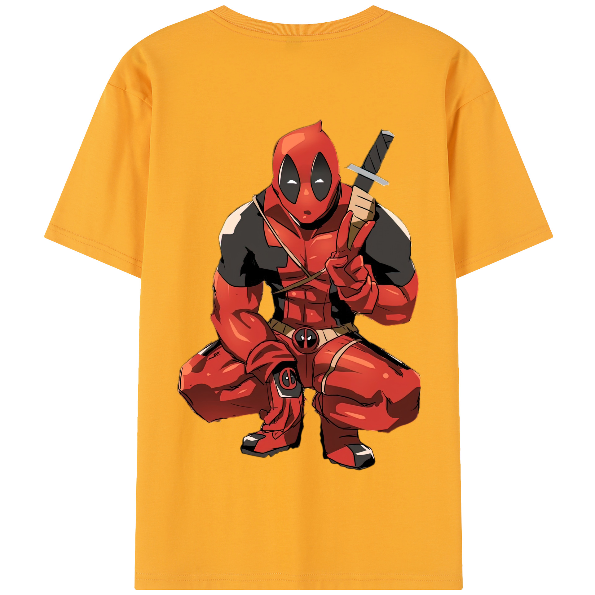 （画像用） Deadpool デッドプール 綿100％半袖Tシャツ（背面プリント）