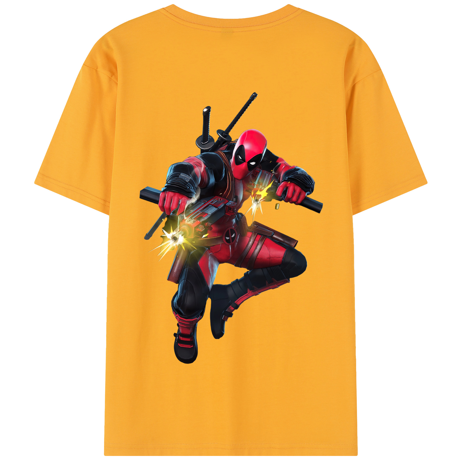 （画像用） Deadpool デッドプール 綿100％半袖Tシャツ（背面プリント）