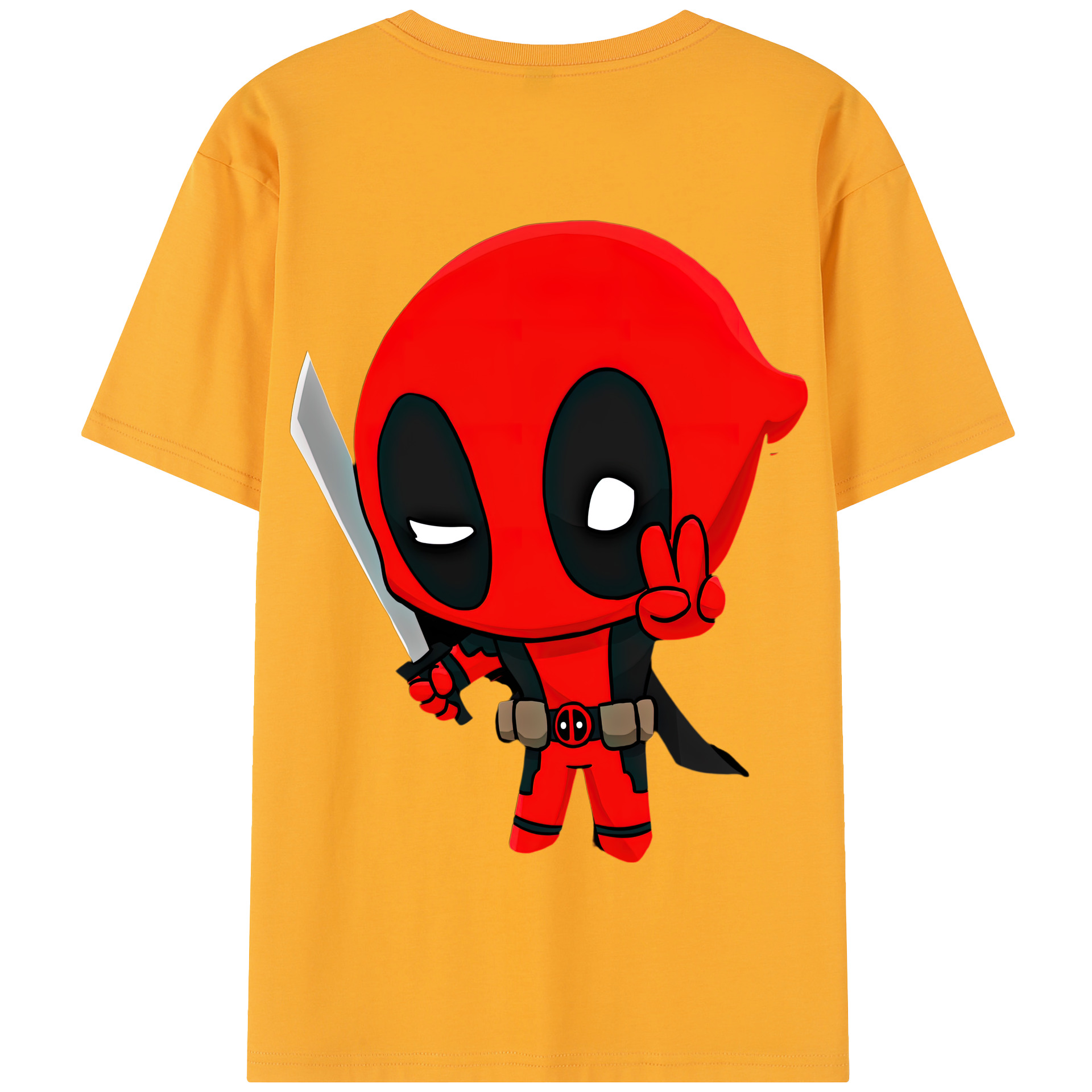 （画像用） Deadpool デッドプール 綿100％半袖Tシャツ（背面プリント）