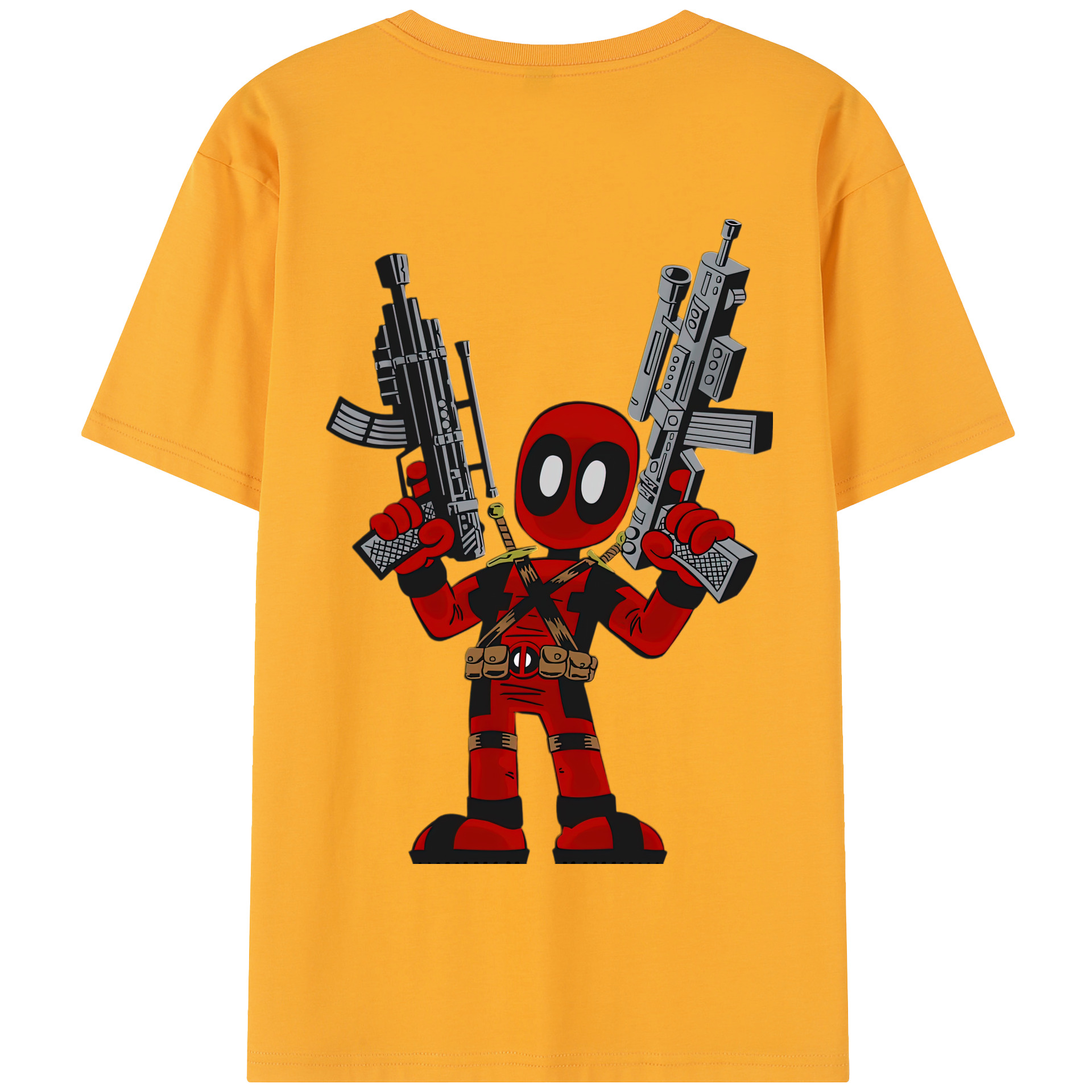 （画像用） Deadpool デッドプール 綿100％半袖Tシャツ（背面プリント）