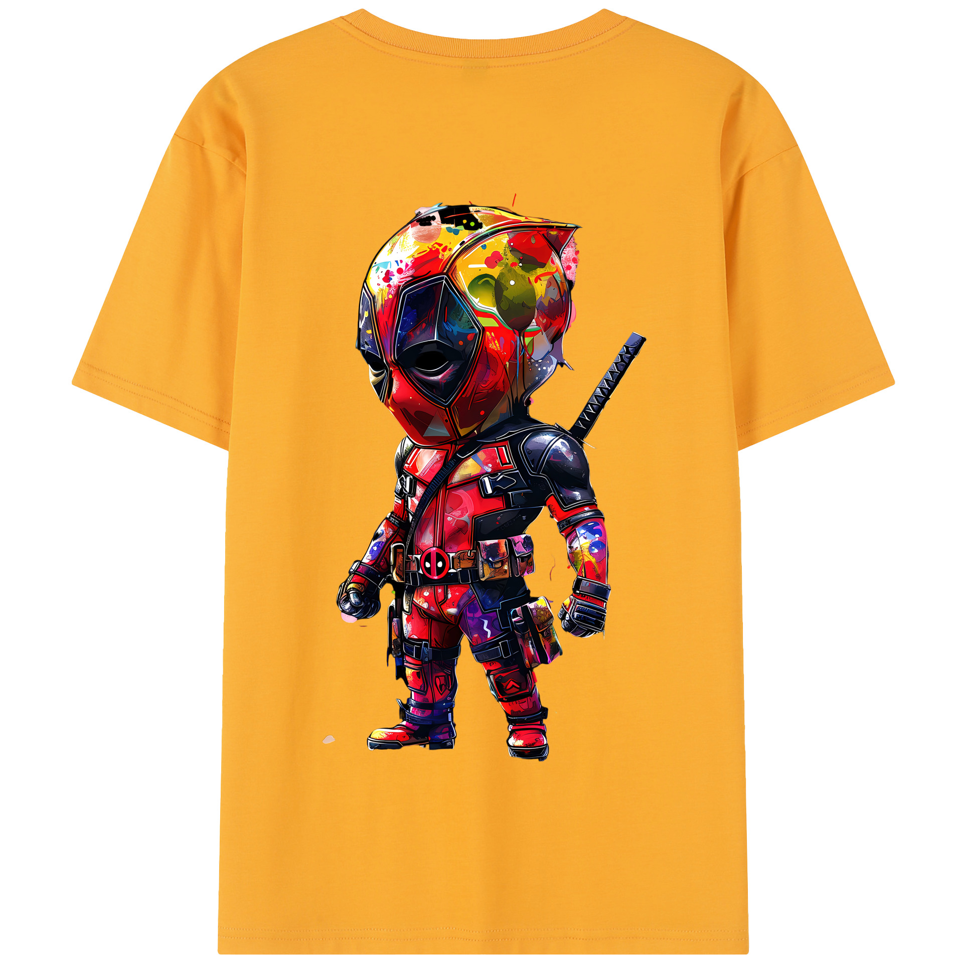 （画像用） Deadpool デッドプール 綿100％半袖Tシャツ（背面プリント）