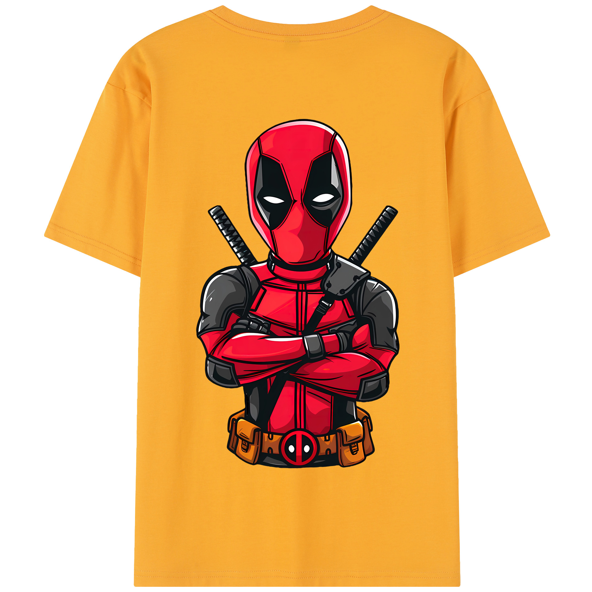 （画像用） Deadpool デッドプール 綿100％半袖Tシャツ（背面プリント）