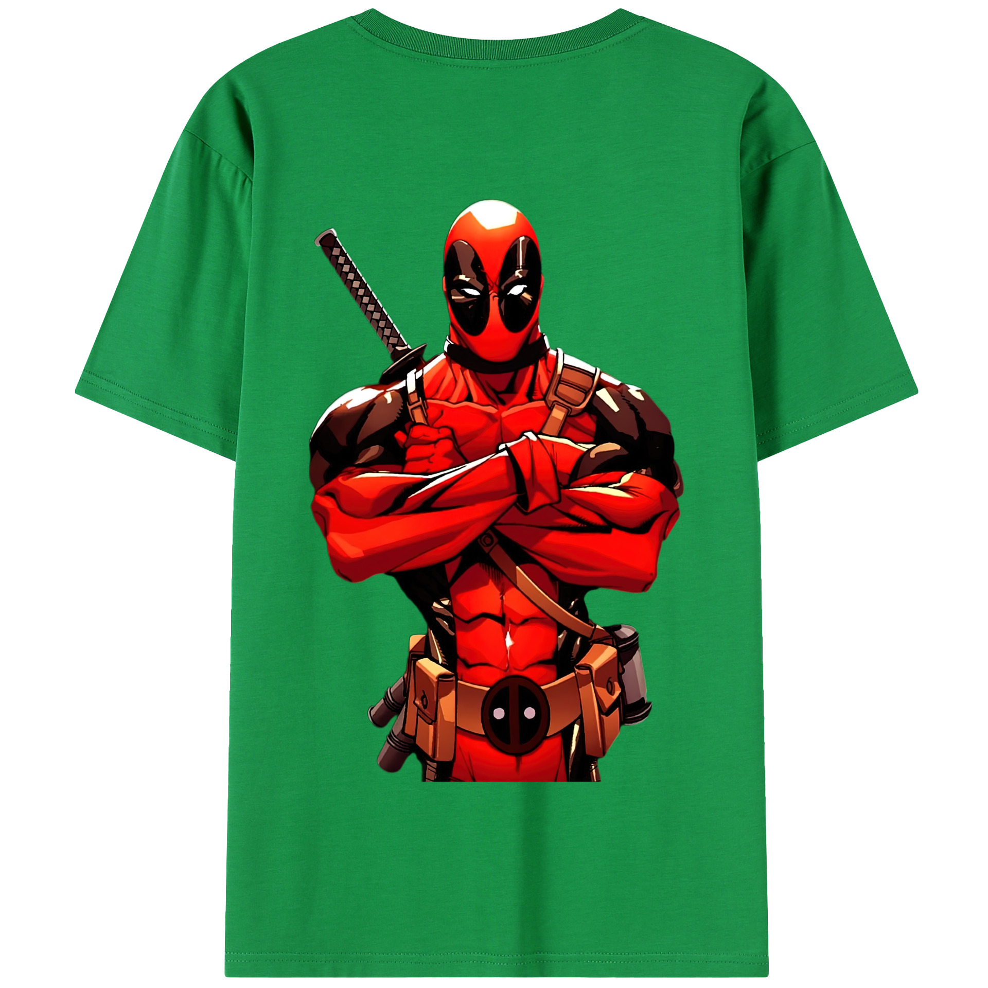 （画像用） Deadpool デッドプール 綿100％半袖Tシャツ（背面プリント）