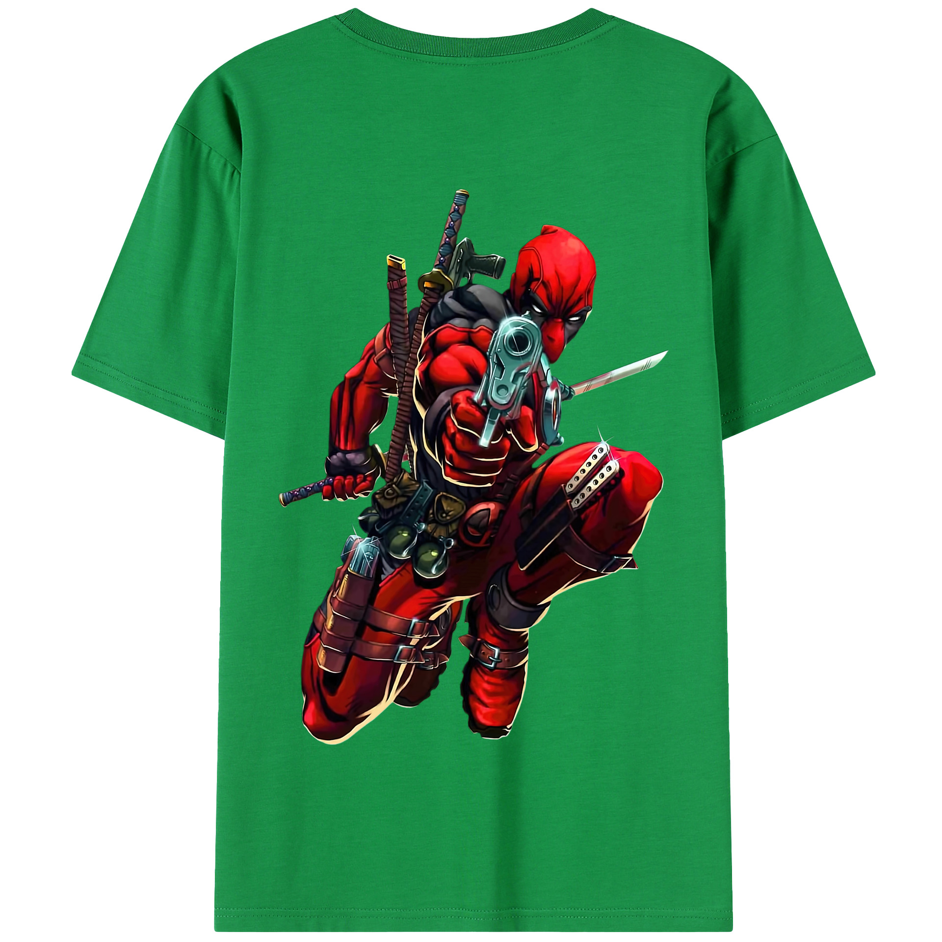 （画像用） Deadpool デッドプール 綿100％半袖Tシャツ（背面プリント）