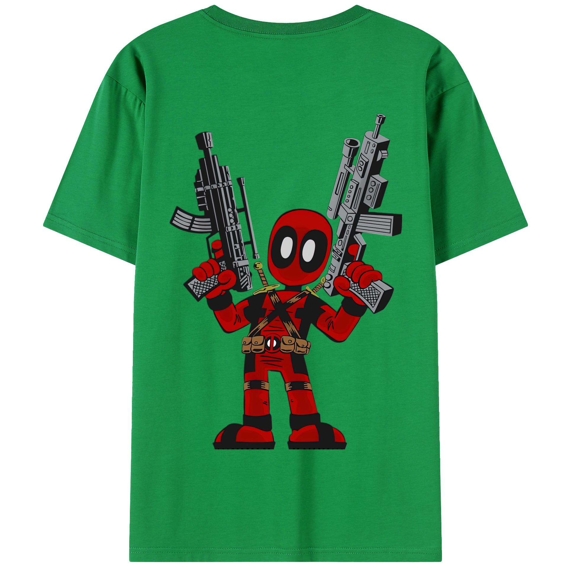 （画像用） Deadpool デッドプール 綿100％半袖Tシャツ（背面プリント）
