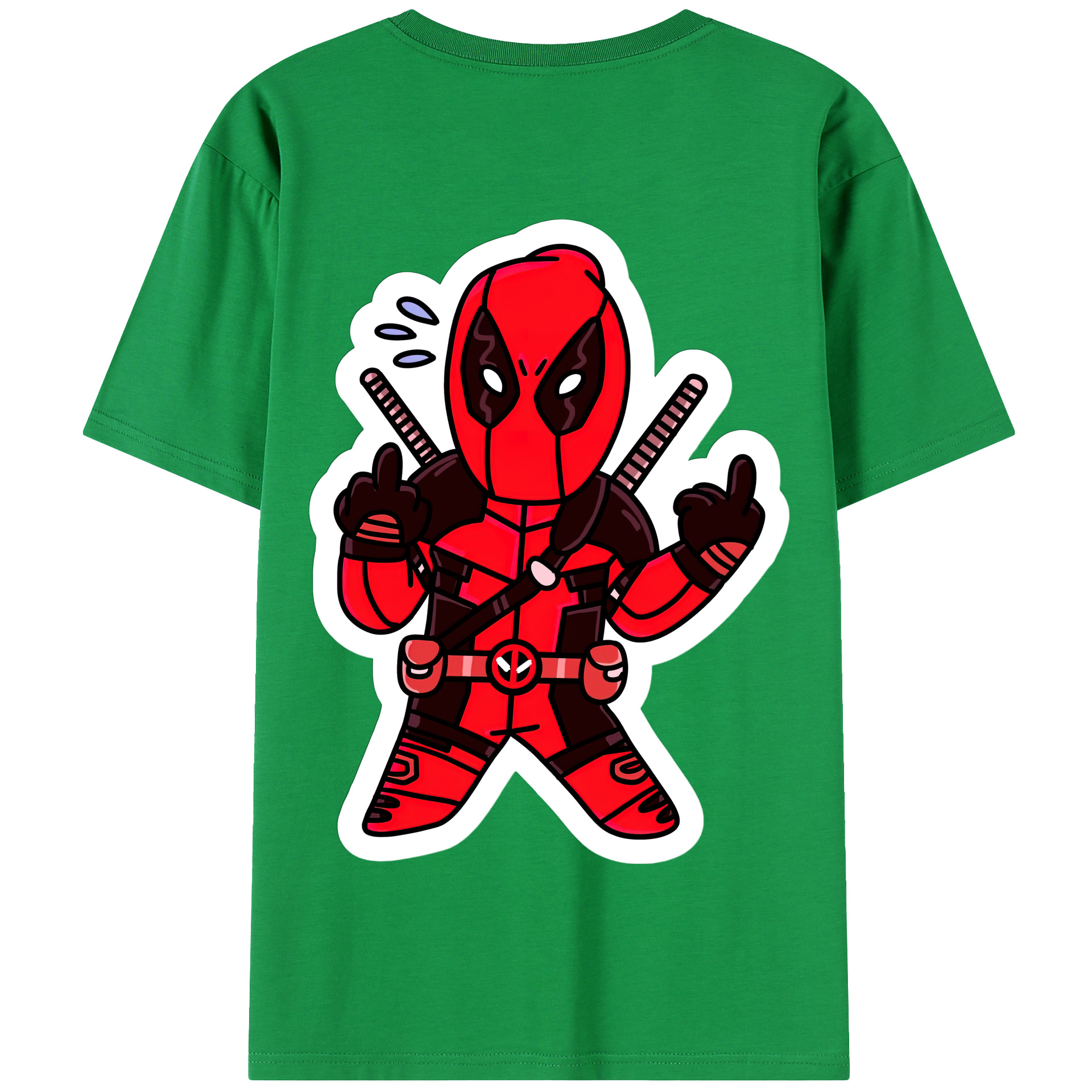 （画像用） Deadpool デッドプール 綿100％半袖Tシャツ（背面プリント）