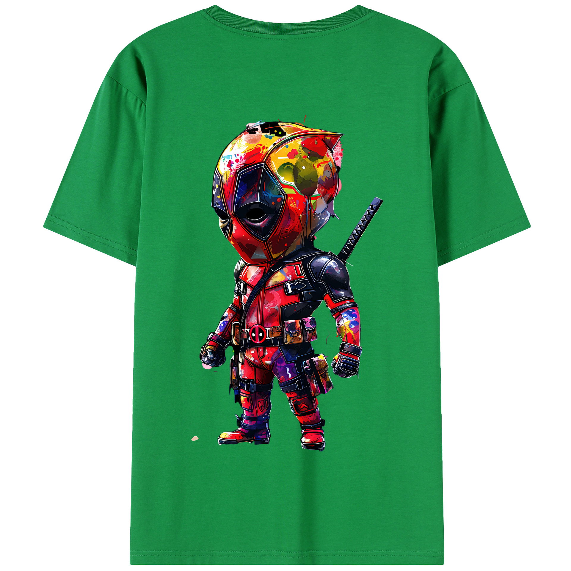 （画像用） Deadpool デッドプール 綿100％半袖Tシャツ（背面プリント）