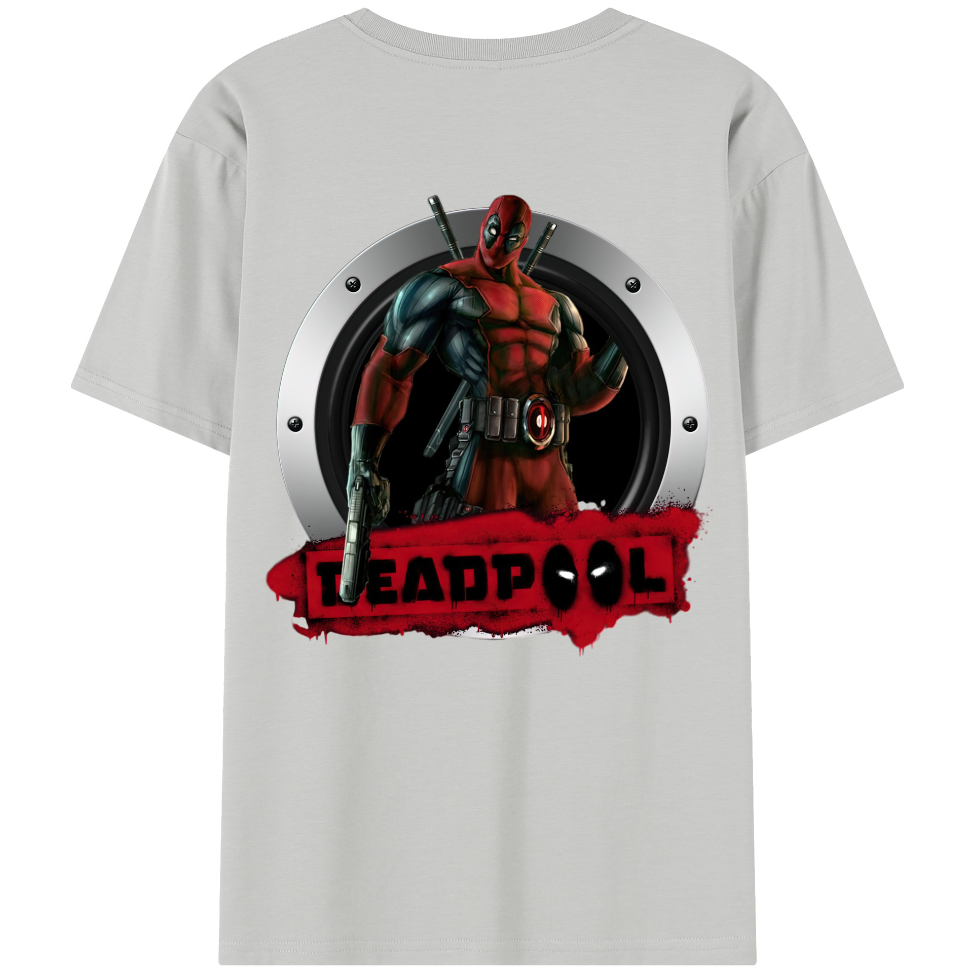 （画像用） Deadpool デッドプール 綿100％半袖Tシャツ（背面プリント）