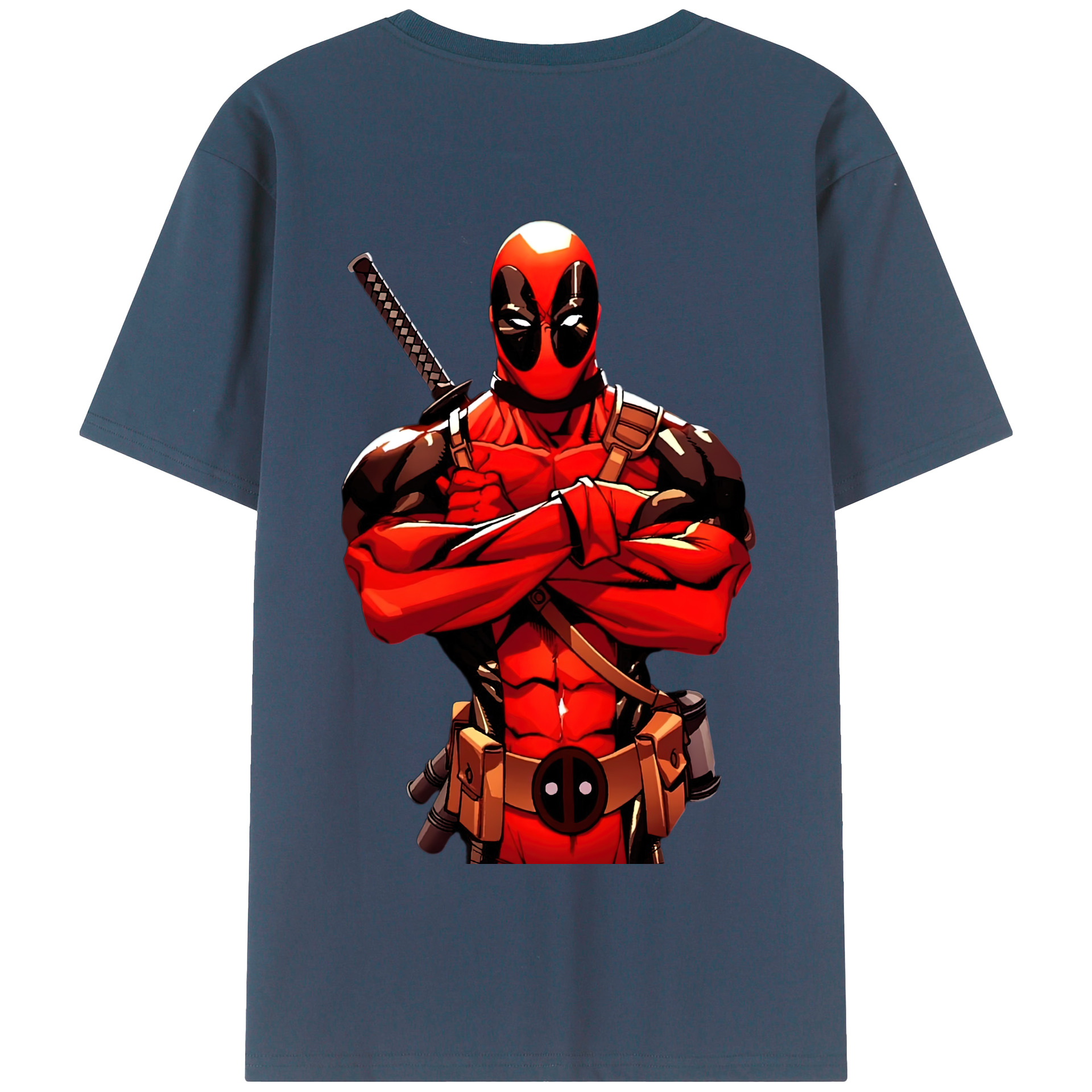 （画像用） Deadpool デッドプール 綿100％半袖Tシャツ（背面プリント）