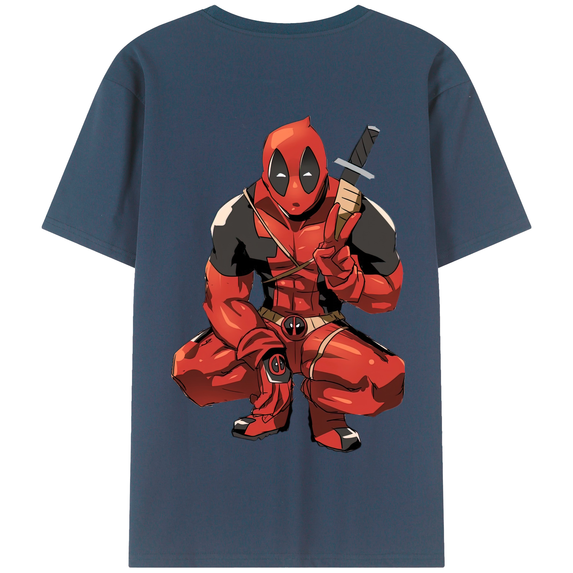 （画像用） Deadpool デッドプール 綿100％半袖Tシャツ（背面プリント）