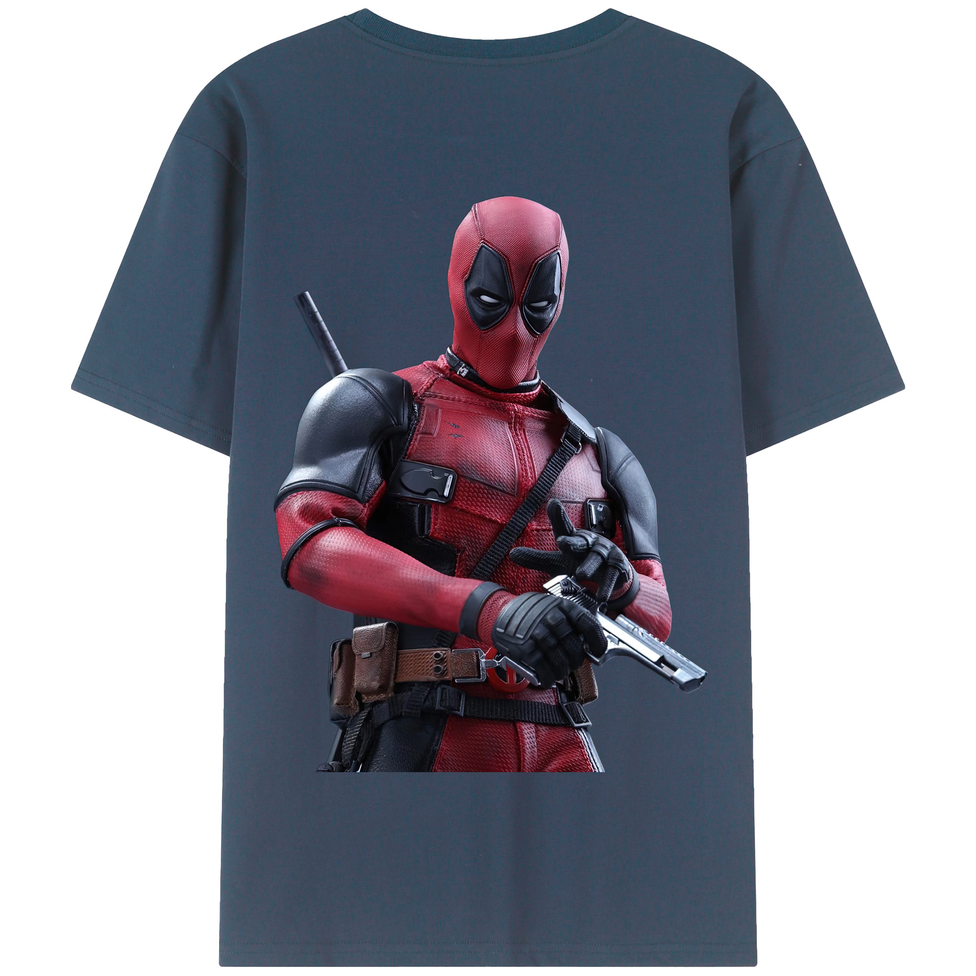 （画像用） Deadpool デッドプール 綿100％半袖Tシャツ（背面プリント）