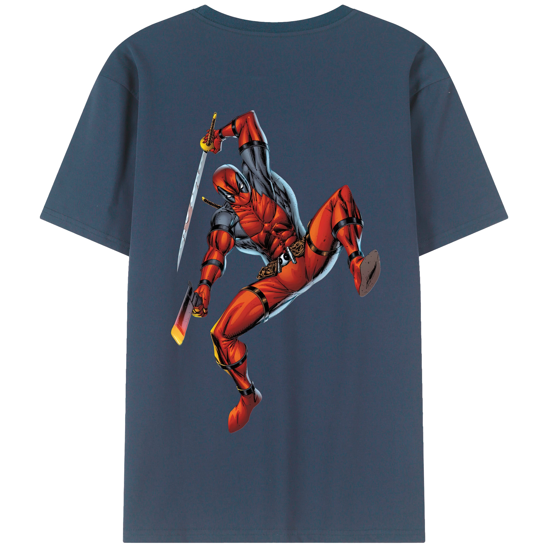 （画像用） Deadpool デッドプール 綿100％半袖Tシャツ（背面プリント）