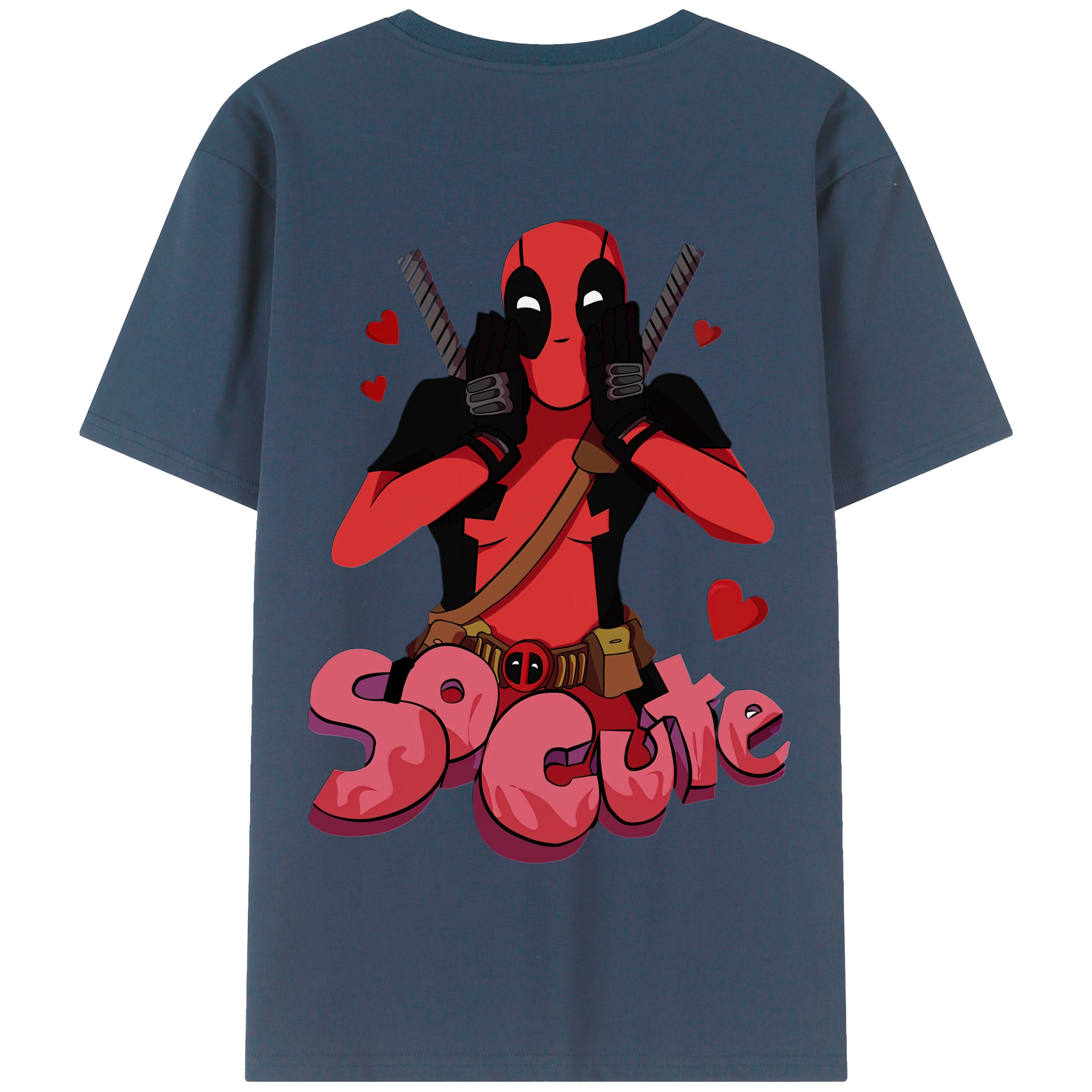 （画像用） Deadpool デッドプール 綿100％半袖Tシャツ（背面プリント）
