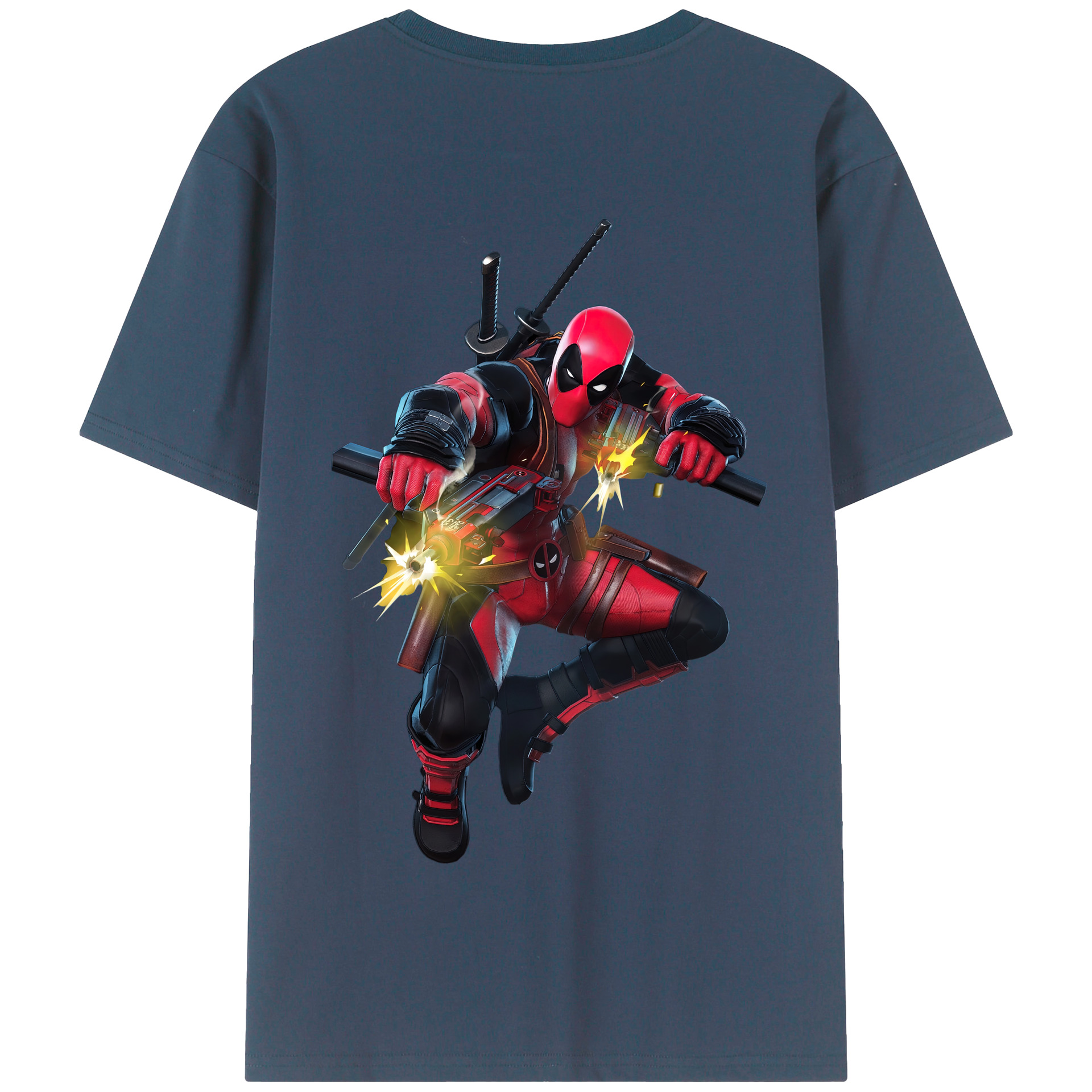 （画像用） Deadpool デッドプール 綿100％半袖Tシャツ（背面プリント）