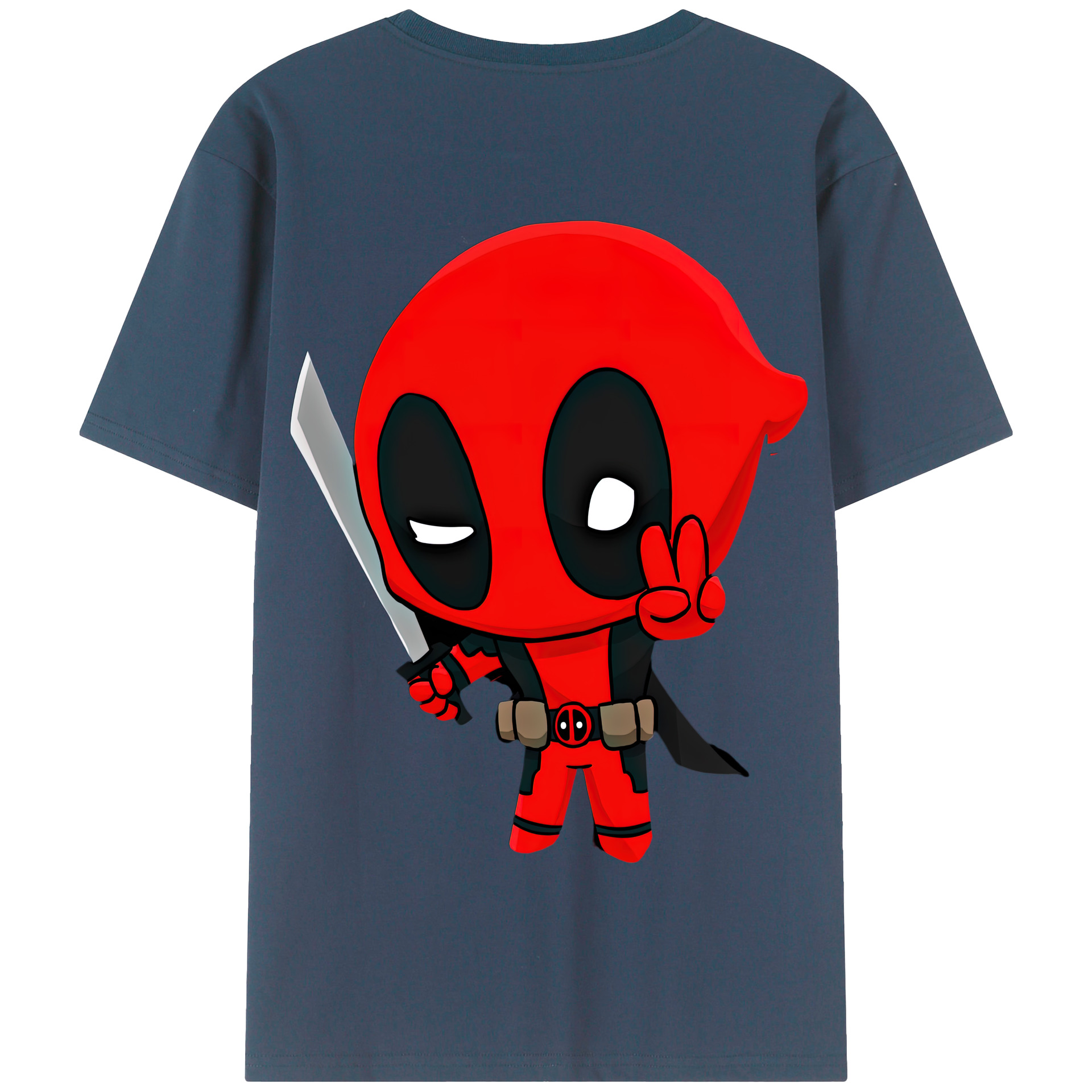 （画像用） Deadpool デッドプール 綿100％半袖Tシャツ（背面プリント）