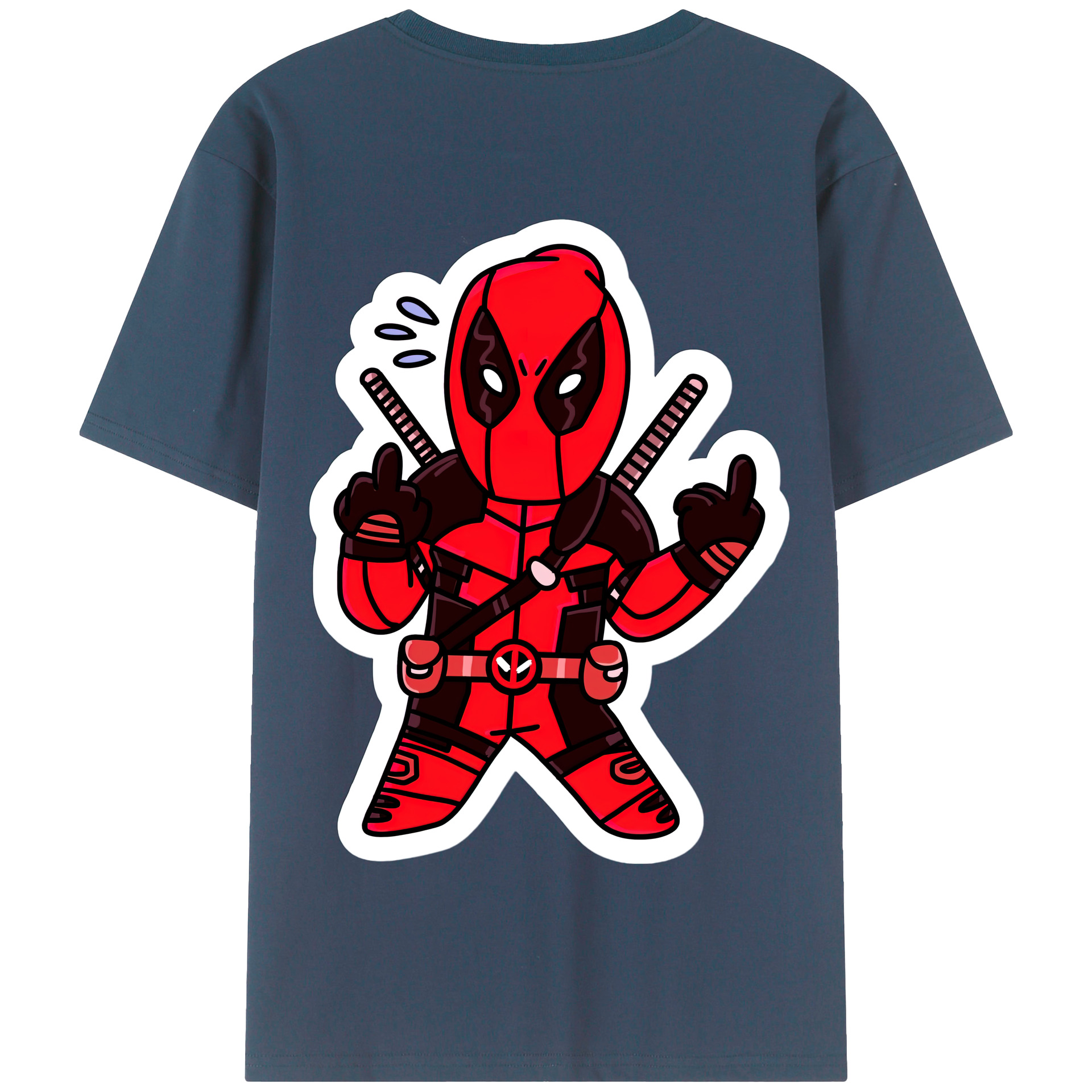 （画像用） Deadpool デッドプール 綿100％半袖Tシャツ（背面プリント）
