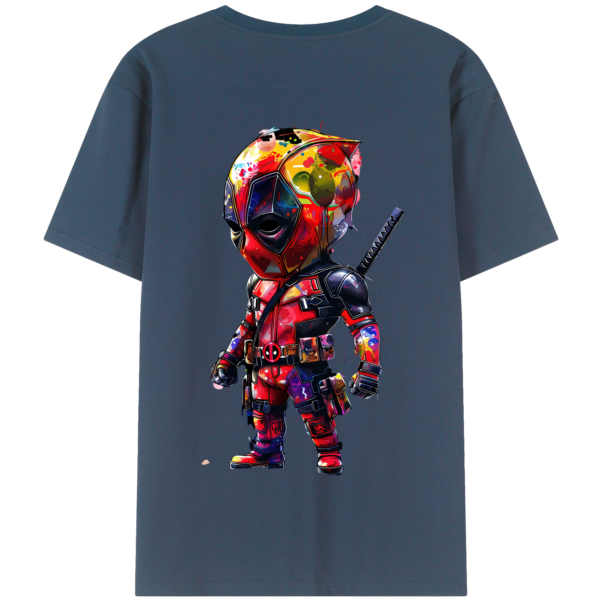 （画像用） Deadpool デッドプール 綿100％半袖Tシャツ（背面プリント）